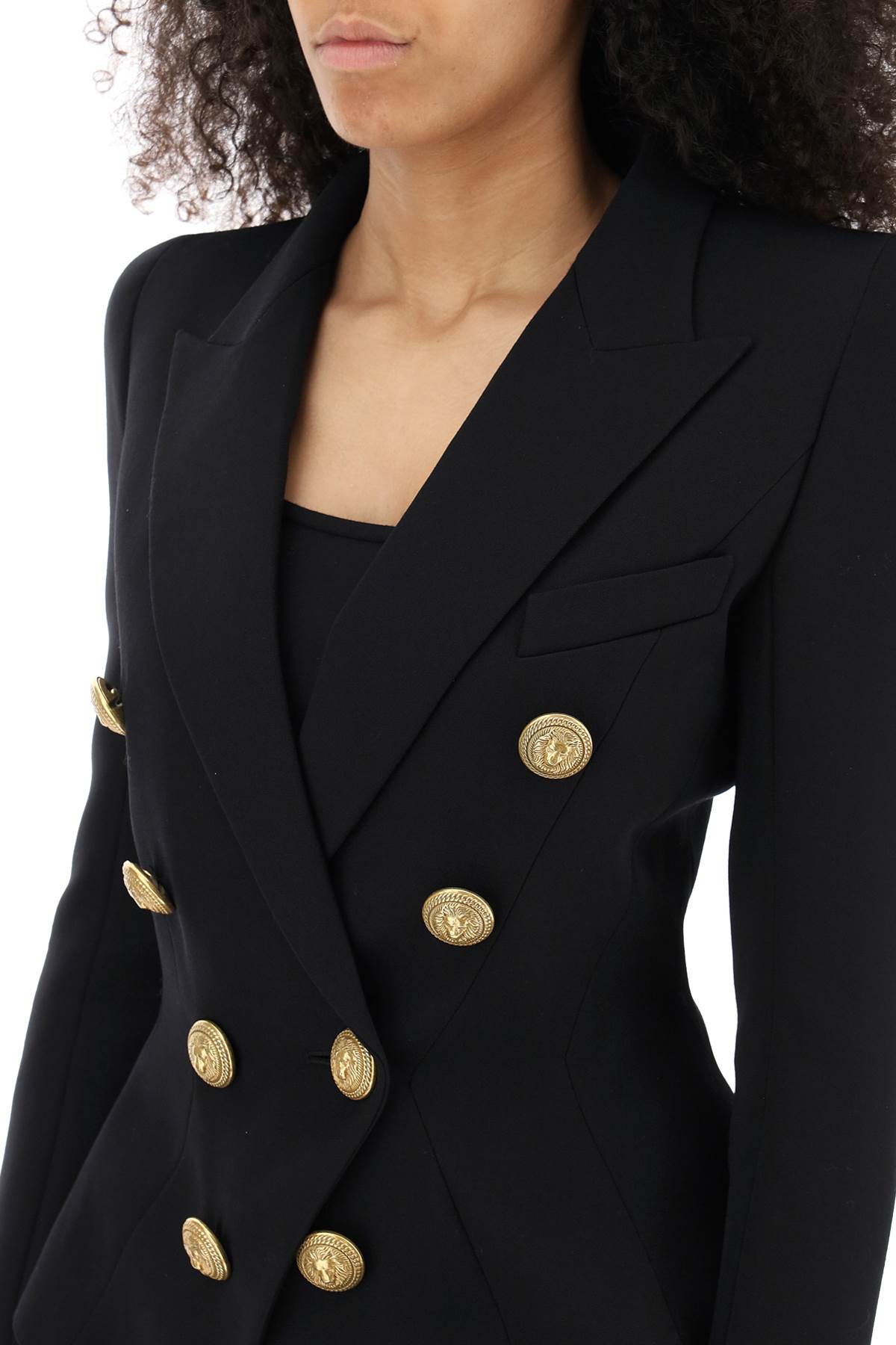 Balmain Wool Double Breasted Fitted Jacket for Men - Elegant Formal Wear for Business, Office & Special Occasions