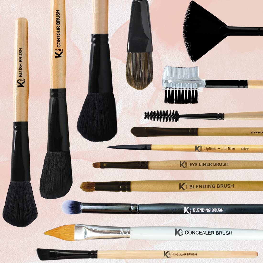 KINDED 2-in-1 Double Sided Lip Liner & Lip Filler Brush - Professional Makeup Brush with Smooth Synthetic Bristles, Anti-Rust Aluminum Ferrule & Wooden Handle | Perfect for Lipstick, Lip Gloss & Precise Lip Contouring