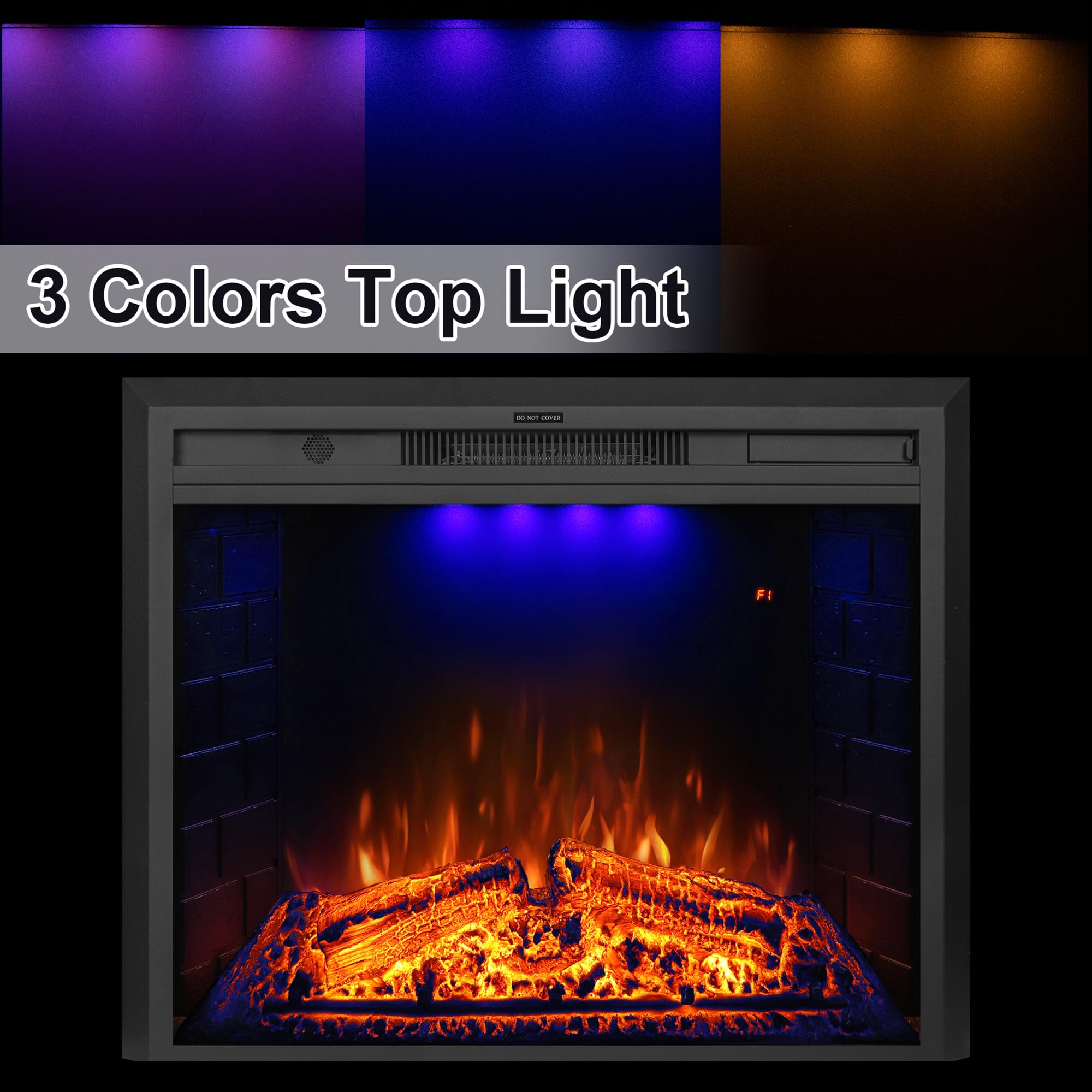 50 Inch Electric Fireplace with Remote Control - Realistic Log & Crackling Sound - 750W/1500W Wall Mounted Heater with Overheat Protection & Timer - Perfect for Living Room, Bedroom, and Office Warming