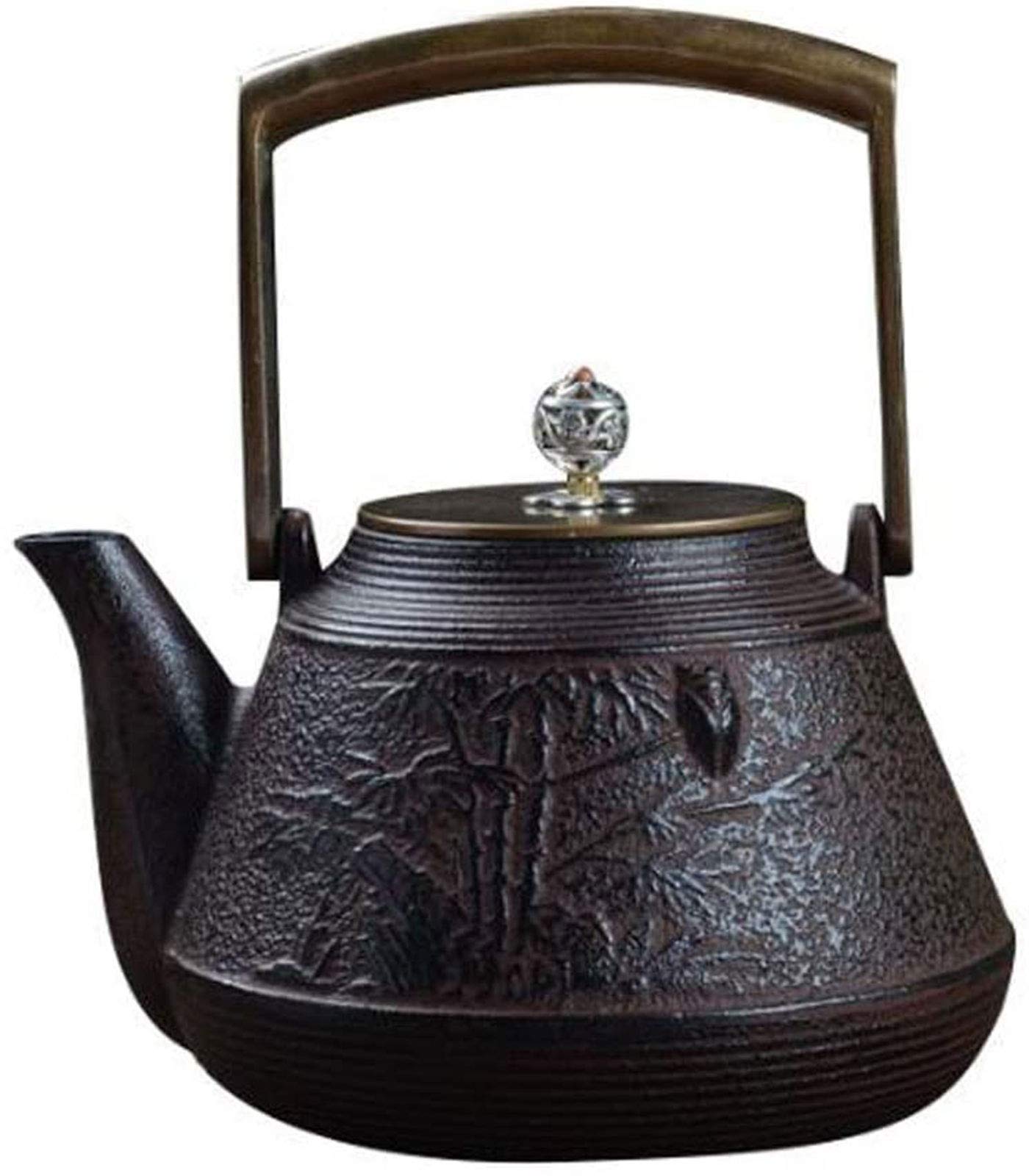 1.3L Retro Cast Iron Tea Kettle with Strainer - Heat Resistant Stovetop Teapot for Easy Pouring - Perfect for Home, Office, Restaurant & Tea Party Use