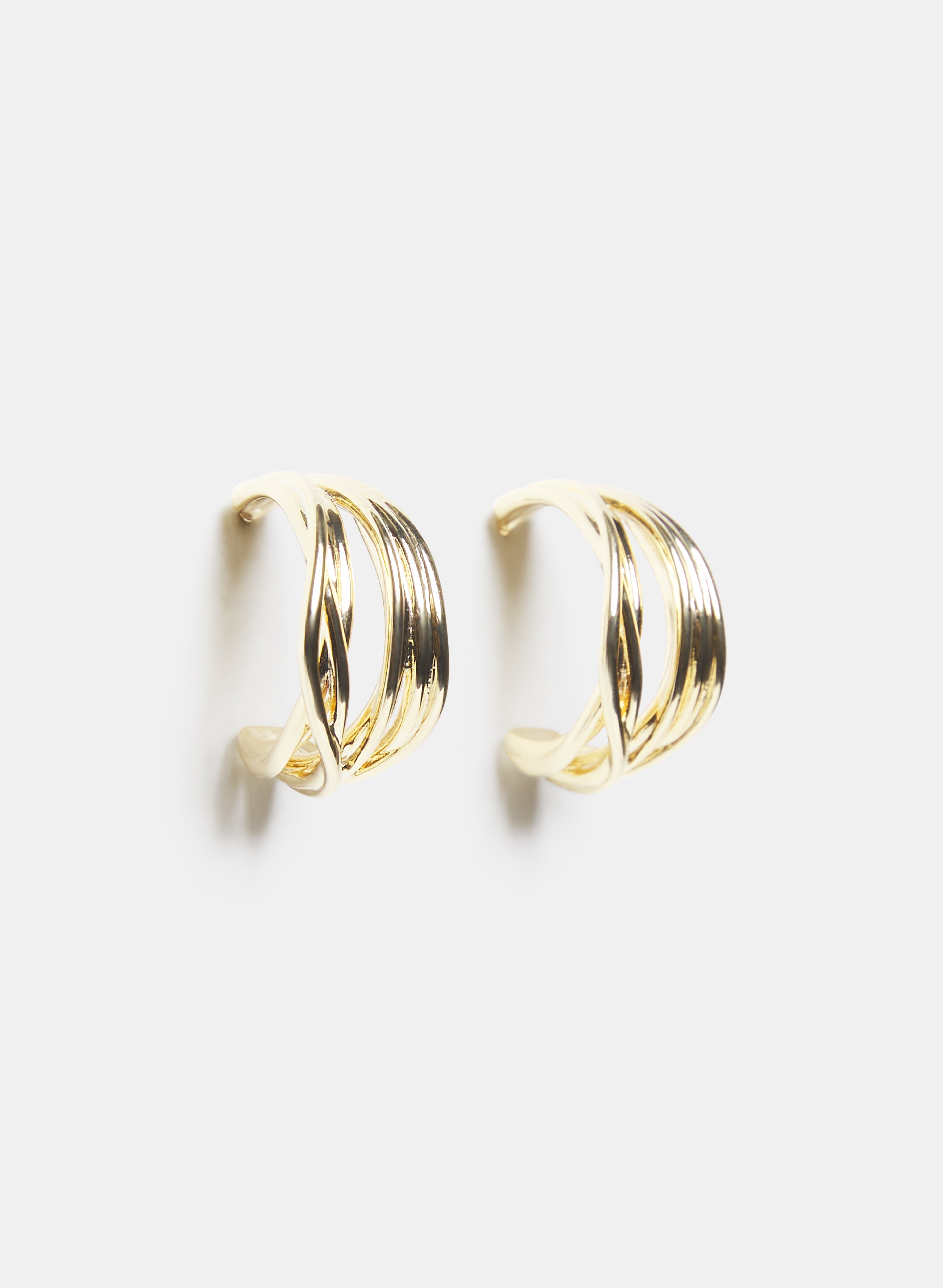 Trendy Cross Over Hoop Earrings for Women - Gold & Silver Plated Dangle Hoops - Perfect for Parties, Date Nights & Everyday Wear