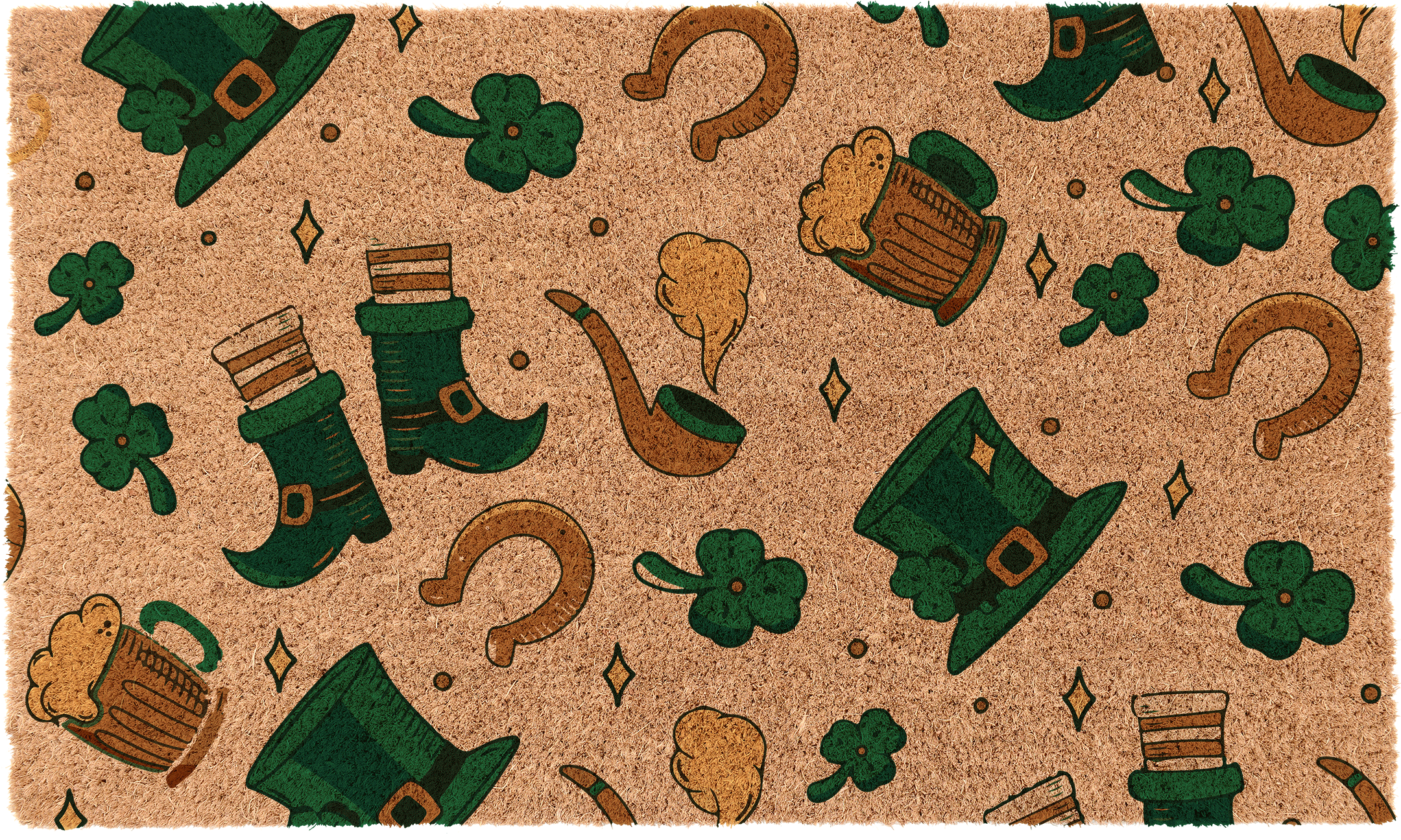 St. Patrick's Day Green Clover Pattern T-Shirt - Fun Irish Celebration Apparel for Men & Women - Perfect for Parties, Parades & Festivals