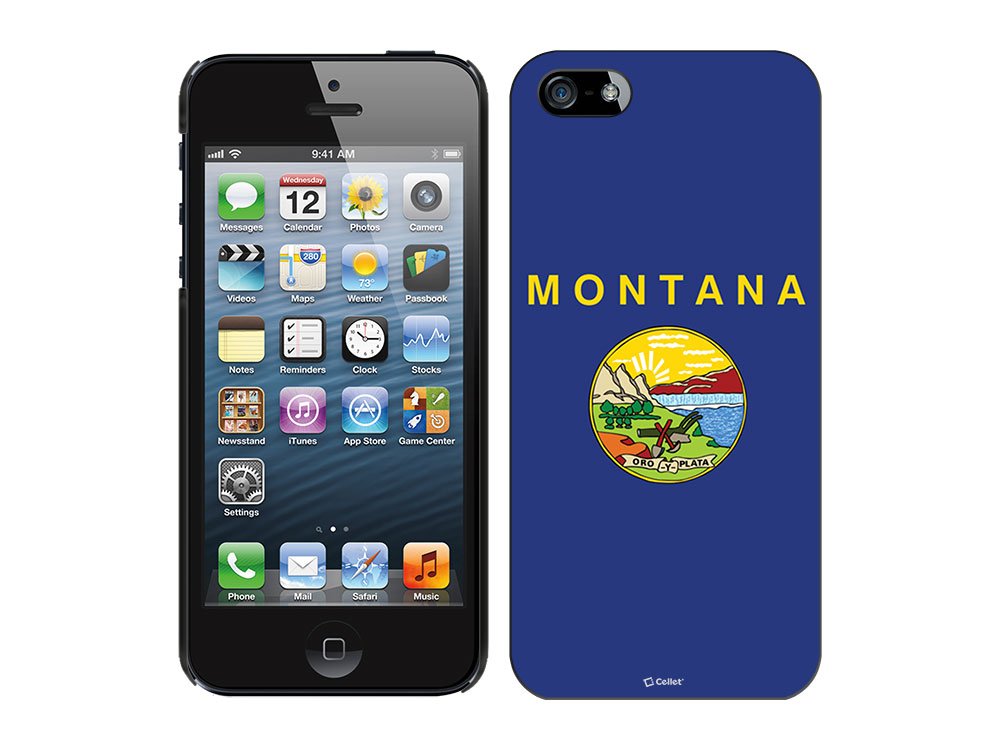 Montana Flag Design Cellet Proguard Case for Apple iPhone 5 - Durable Black Protective Cover | Perfect for Outdoor Adventures & Daily Use