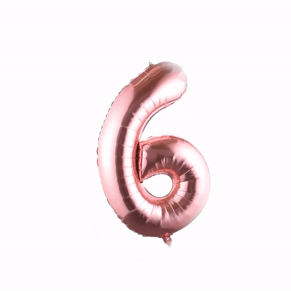 Balloonify Rose Gold Mylar Number 6 Balloon - 40 Inch Large Foil Balloon for Birthday Parties, Baby Showers & Anniversary Decorations (1 Count Box)