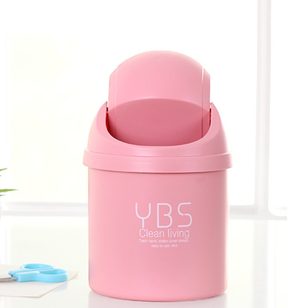 Durable Household Kitchen Trash Can with Lid - Creative Mini Desktop Garbage Bin for Kitchen, Living Room & Office - Blue | Perfect for Small Spaces & Waste Management