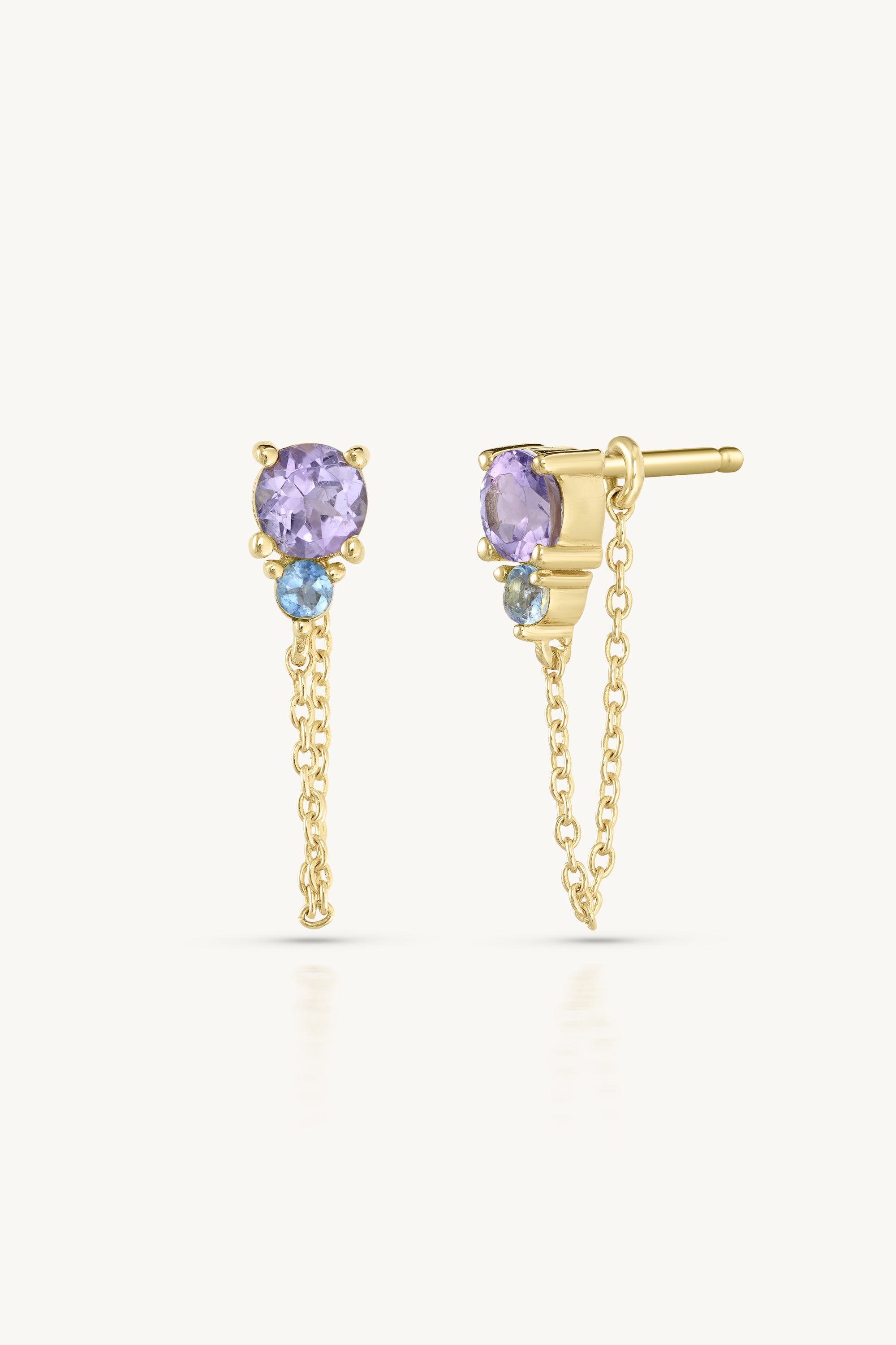 December Ombre Tanzanite Birthstone Gold Stud Earrings for Women - Perfect Gift for Christmas, Birthday & Anniversary