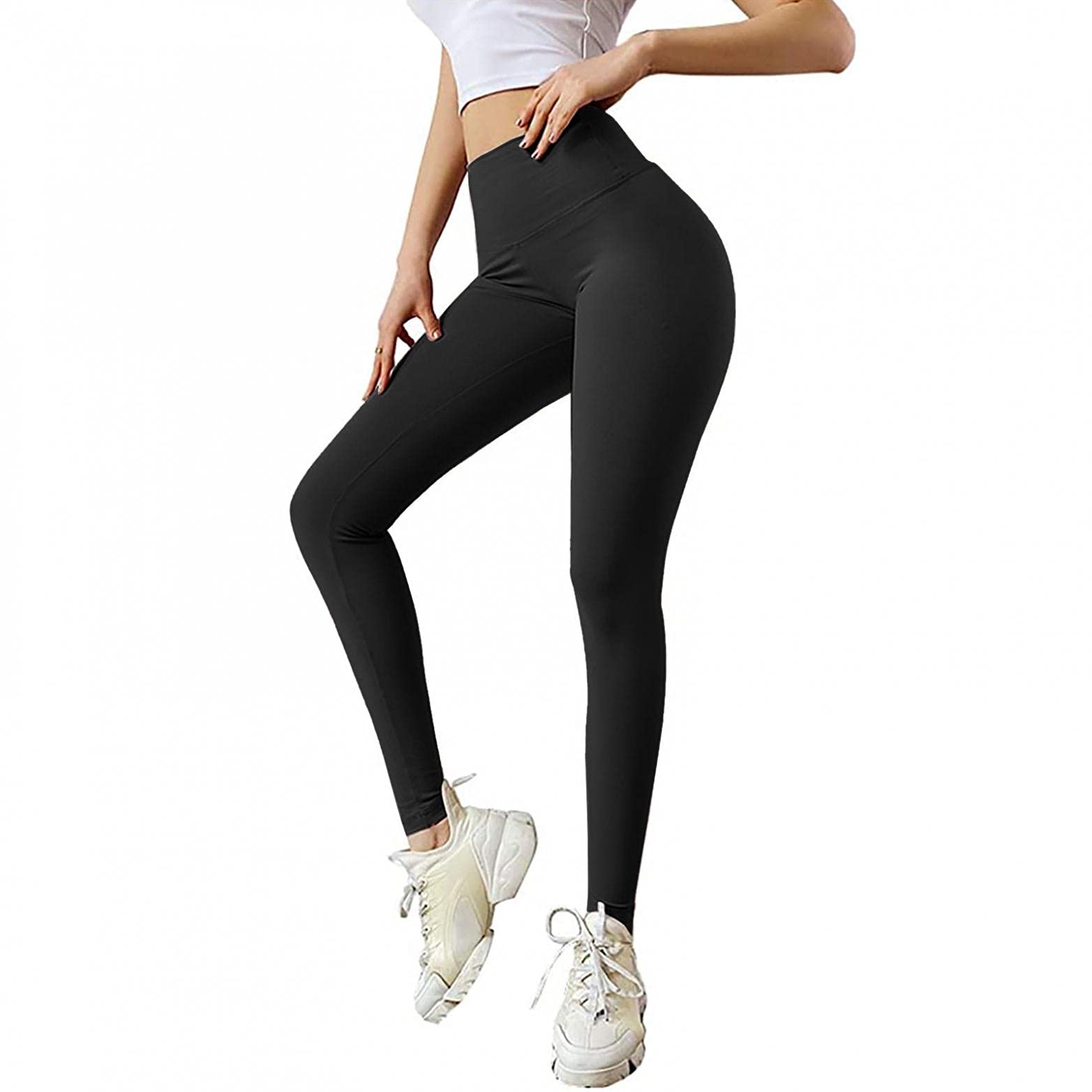 EDCRF Women's Sexy High Waisted Yoga Pants - Tummy Control Workout Leggings with Butt Lifting Scrunch & Cutout Bow Design for TikTok, Gym, Running & Lounge Wear