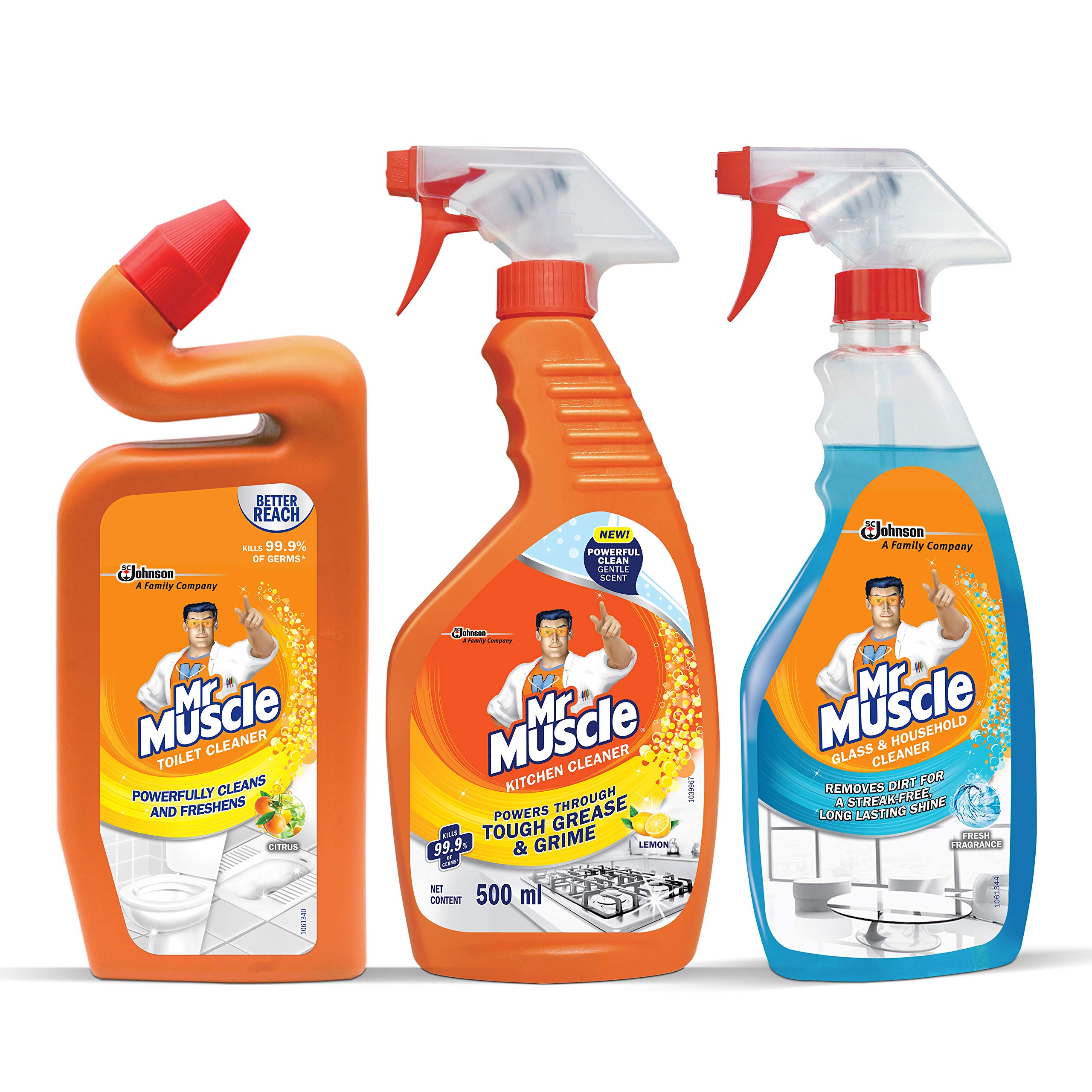 Mr Muscle All-Purpose Cleaner for Toilet, Kitchen, Glass - Powerful Multi-Surface Cleaning for Bathrooms, Kitchens, and Windows | Ideal for Homes, Offices, and Commercial Use