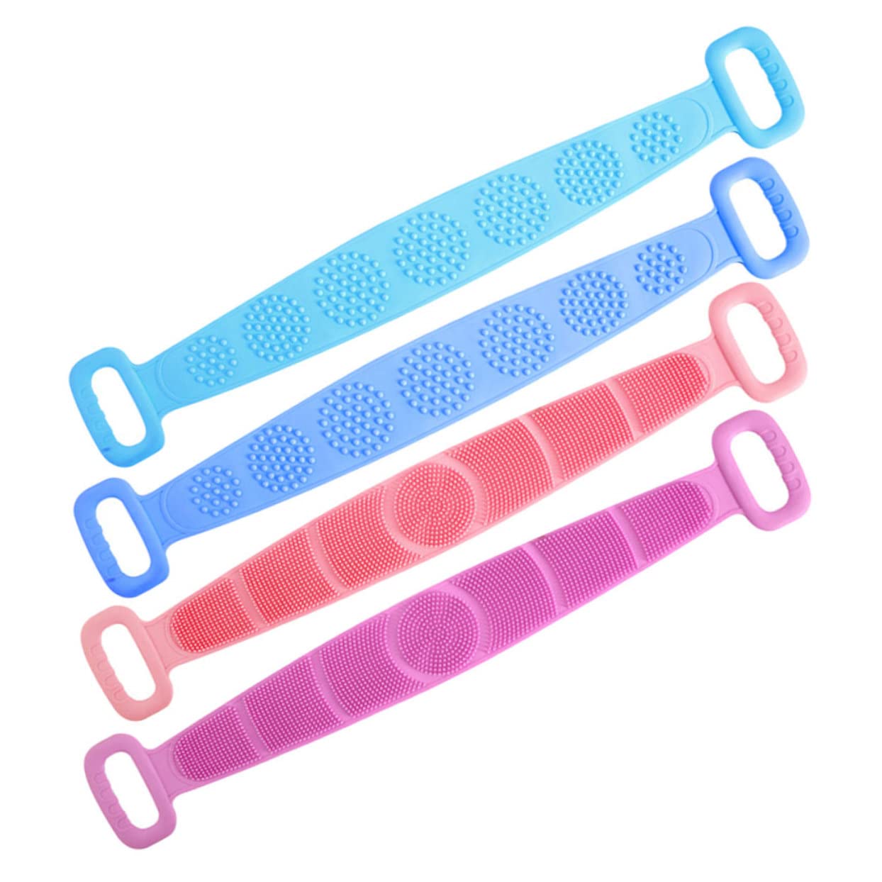 Alipis 4-Pack Silicone Bath Towels - Exfoliating Body Scrubber & Wash Sponge for Men & Women - Spa Quality Loofah & Back Brush with Massage Zipper - Perfect for Shower, Bath & Skin Exfoliation