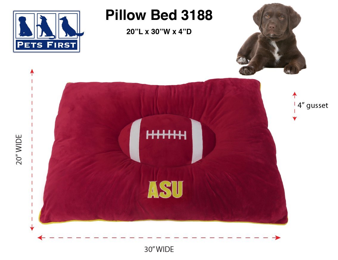 Arizona State Sun Devils Pet Bed - Soft & Cozy Plush Pillow Dog Bed & Cat Bed | NCAA Collegiate Mattress for Pets | Perfect for Cuddling, Warm Sleeping & Game Day Decor