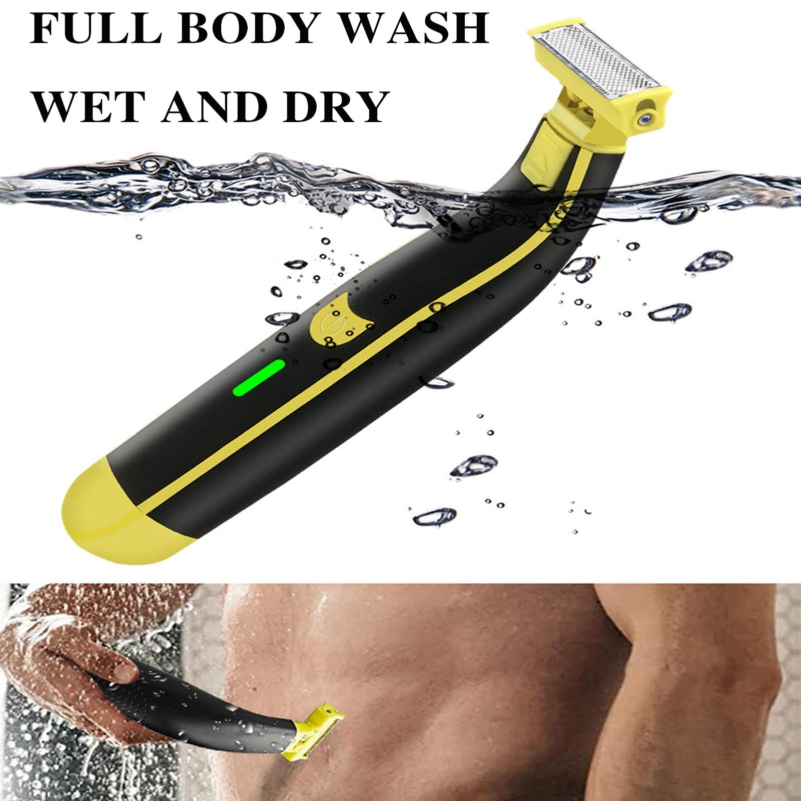 Peachloft Electric Body Shaver for Men - Waterproof Wet & Dry Full Body Hair Trimmer with 4 Adjustable Combs, Rechargeable Cordless Razor for Smooth Shaving - Perfect for Travel, Gym, and Home Grooming (2-Pack)