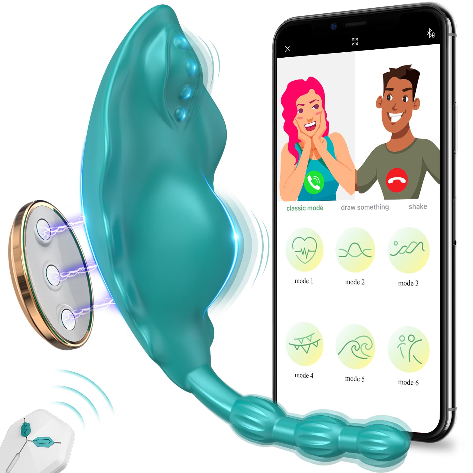 Best Wearable Clitoral Vibrator for Women - APP Controlled Invisible Quiet Butterfly Panty Stimulator with Magnetic Clip, 9 Powerful Vibration Modes for Clitoral & Anal Stimulation | Discreet Adult Sex Toy for Couples Play, Solo Pleasure & Travel