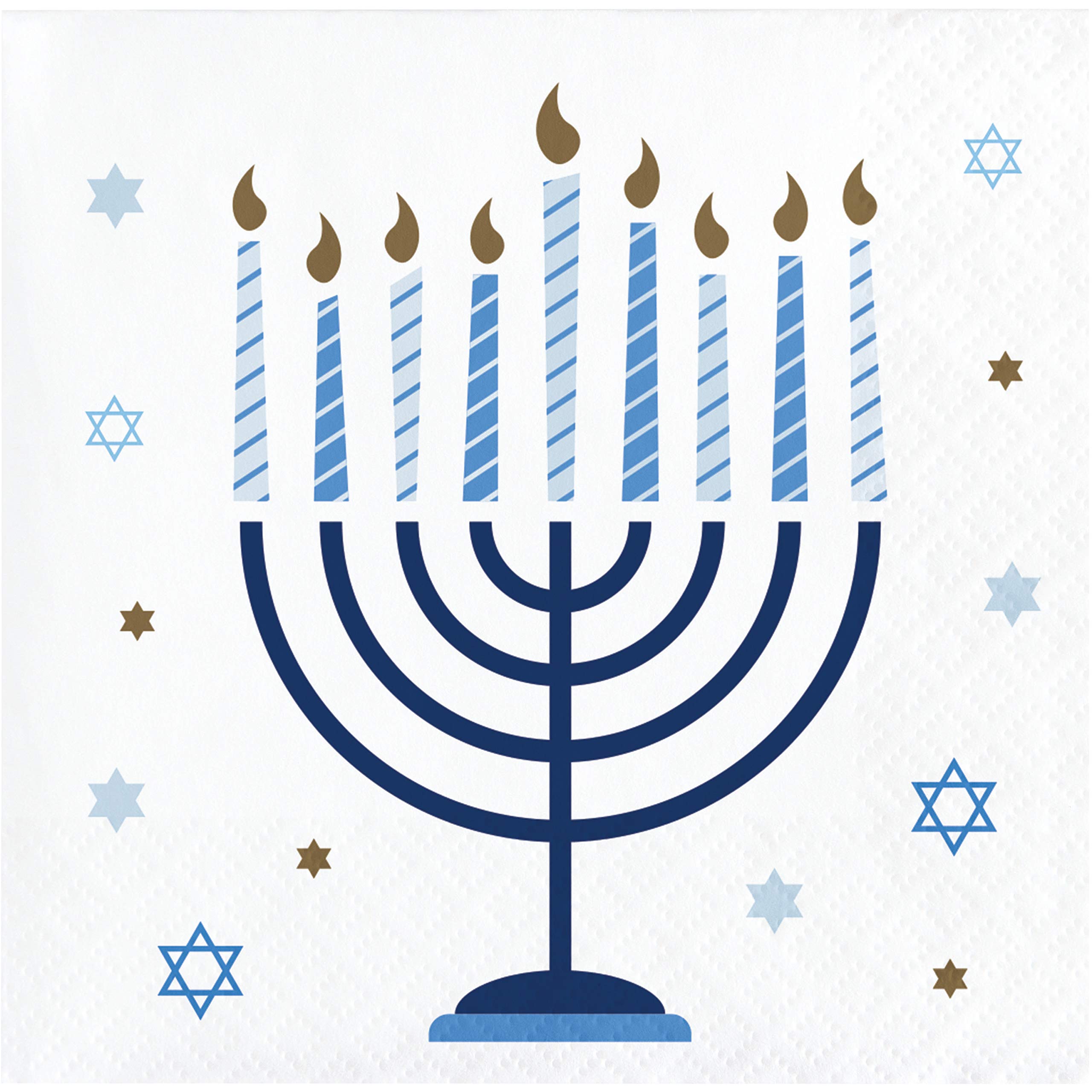 Hanukkah Celebration Beverage Napkins - 16 Count, Premium Quality Paper Cocktail Napkins for Holiday Parties, Jewish Festivals & Family Gatherings