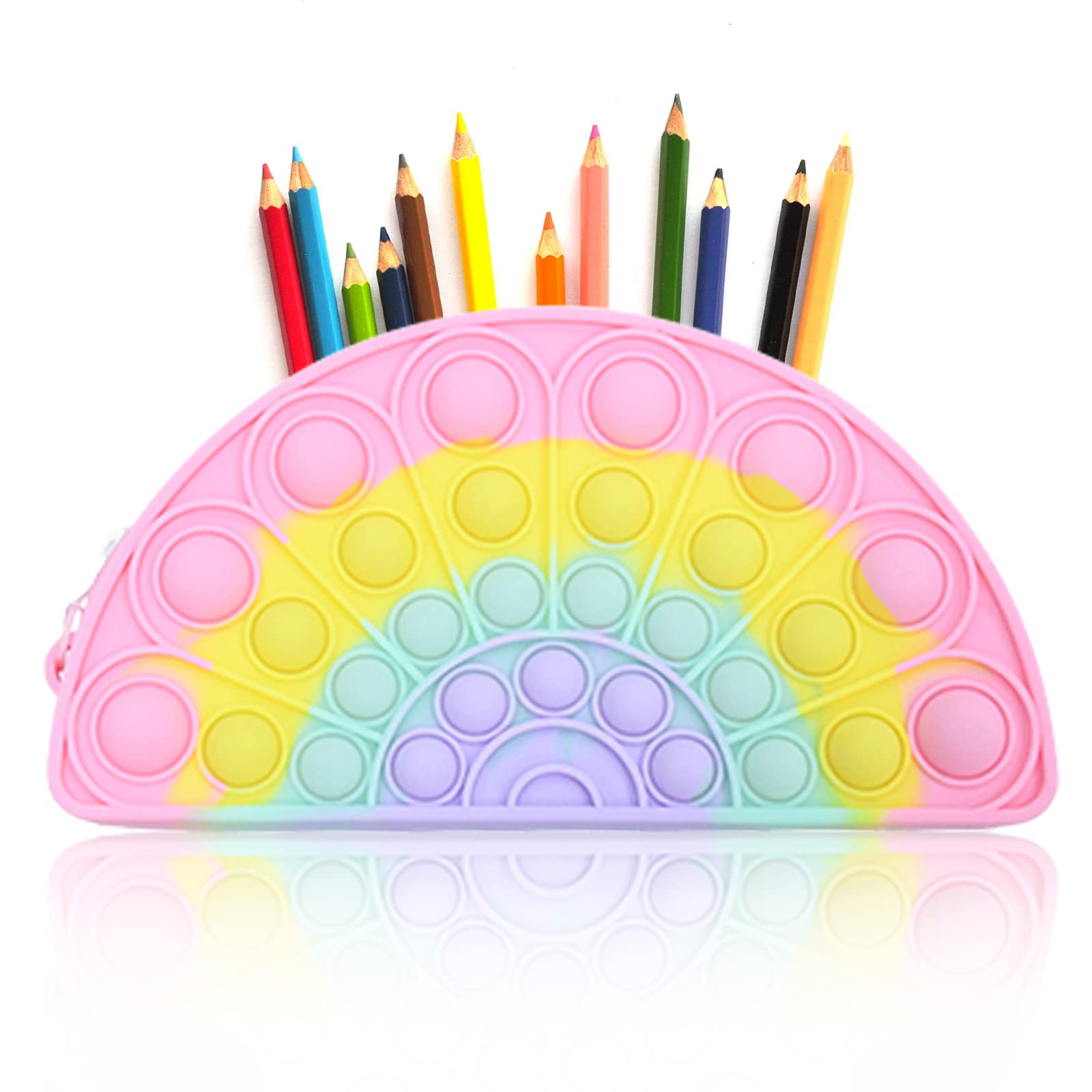 Sensory Fidget Pencil Case for Girls & Boys - Silicone Pop Pencil Pouch for School Supplies, Stress Relief & Organization - Perfect for ADHD, Anxiety Relief & Classroom Stationery Storage