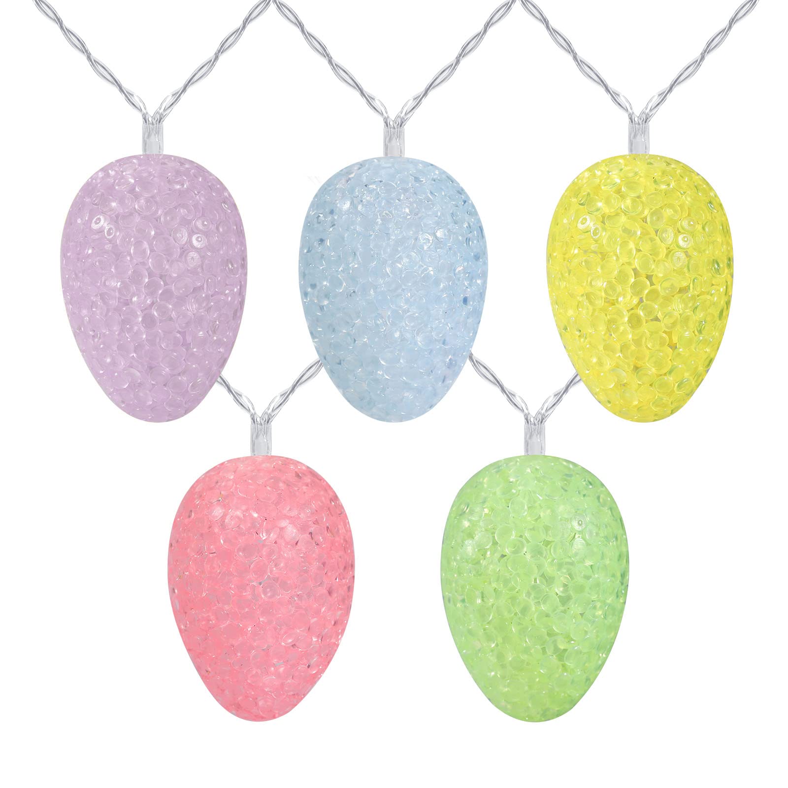 LYHOPE 5.94ft 10 LED Easter Egg String Lights - Pastel Battery Powered Decorative Lights for Easter Party, Fireplace, Mantel, Tree & Home Decor - Perfect for Indoor/Outdoor Holiday Decorations
