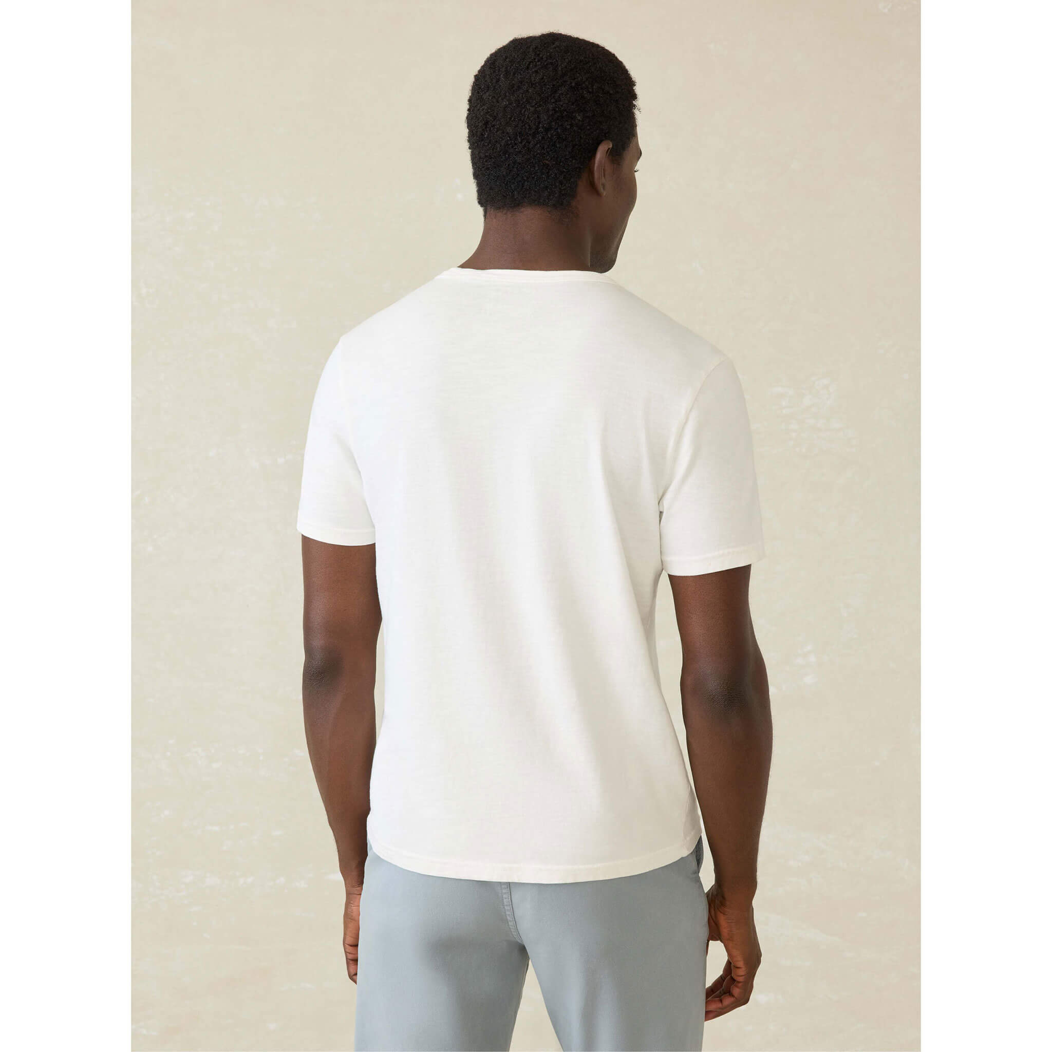 Faherty Sunwashed Pocket T-Shirt for Men - Soft Cotton Crewneck Tee with Chest Pocket - White Casual Shirt for Everyday Wear, Beach Outings & Weekend Relaxation