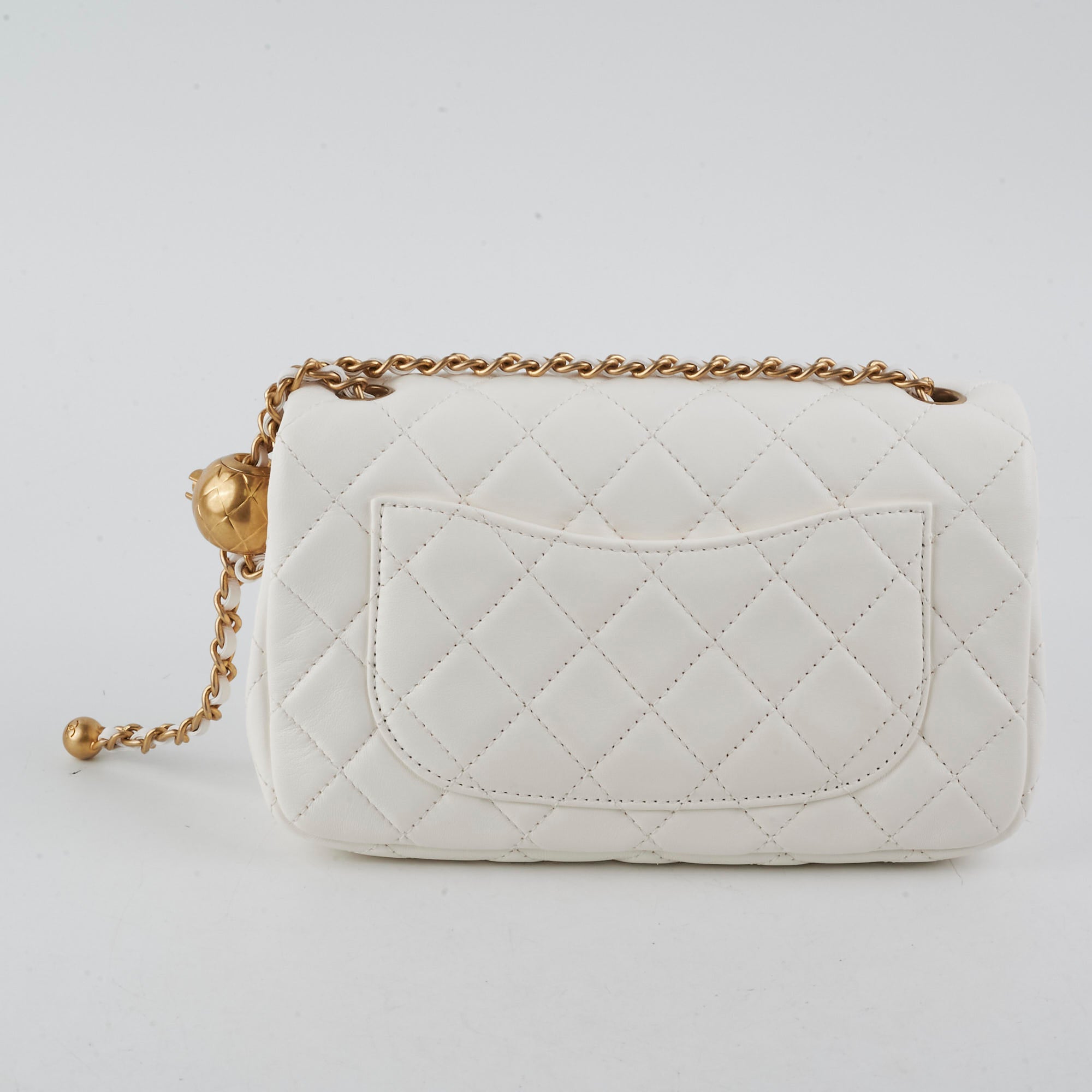 Chanel Pearl Crush Mini Rectangular Bag in White | Luxury Designer Crossbody Purse for Women | Perfect for Parties, Weddings & Evening Events