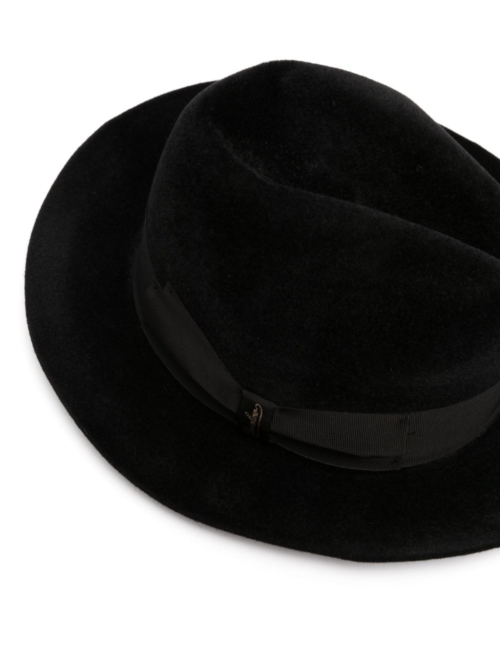 Borsalino Black Fedora Hat for Men - Classic Wool Felt Dress Hat for Formal Occasions, Weddings & Outdoor Events