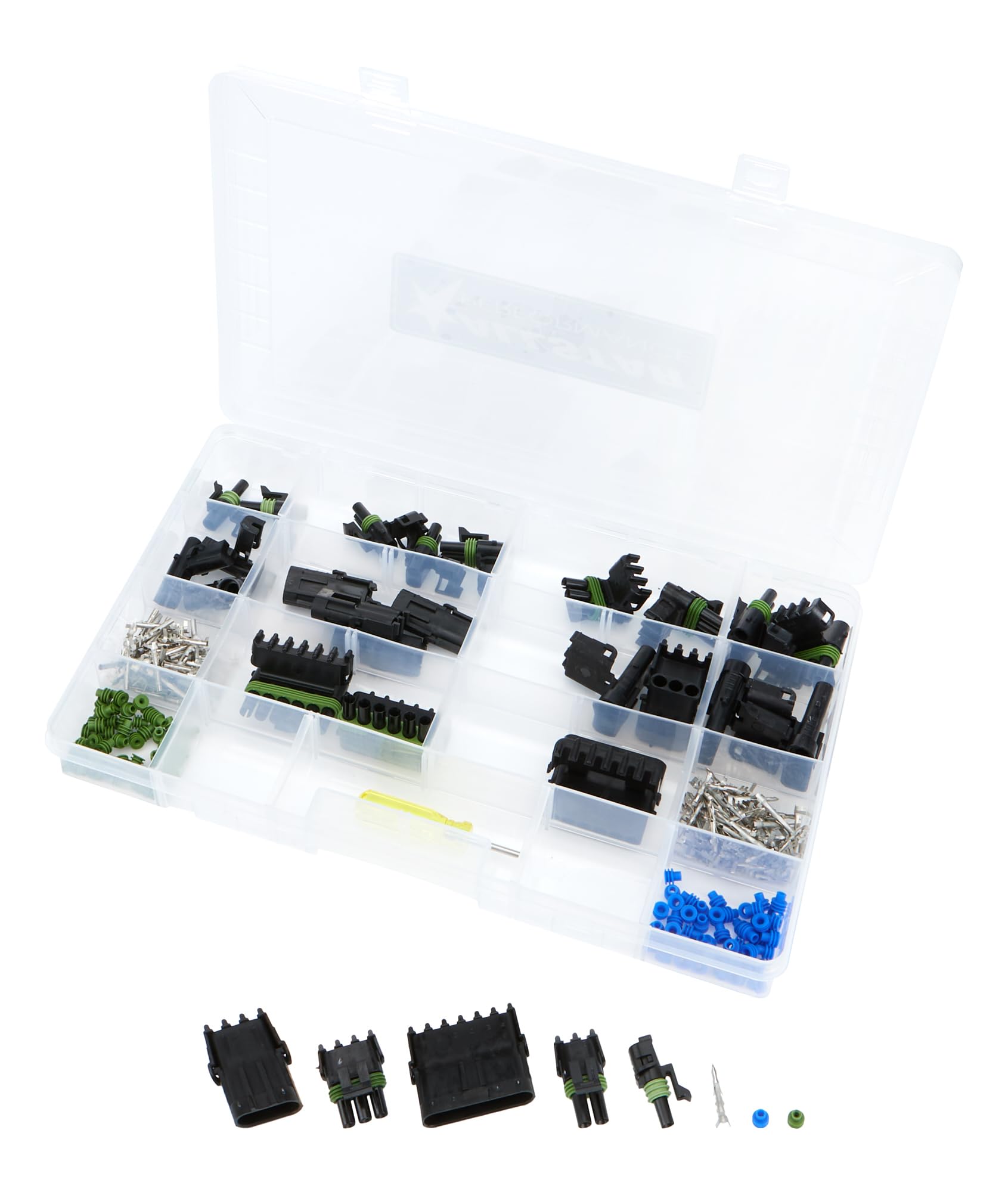 Allstar Performance ALL76262 Weather Pack Connector Master Kit with Storage Box - Waterproof Electrical Connectors for Automotive, Marine & Outdoor Use - Perfect for Wiring Projects, DIY Repairs & Harsh Environments