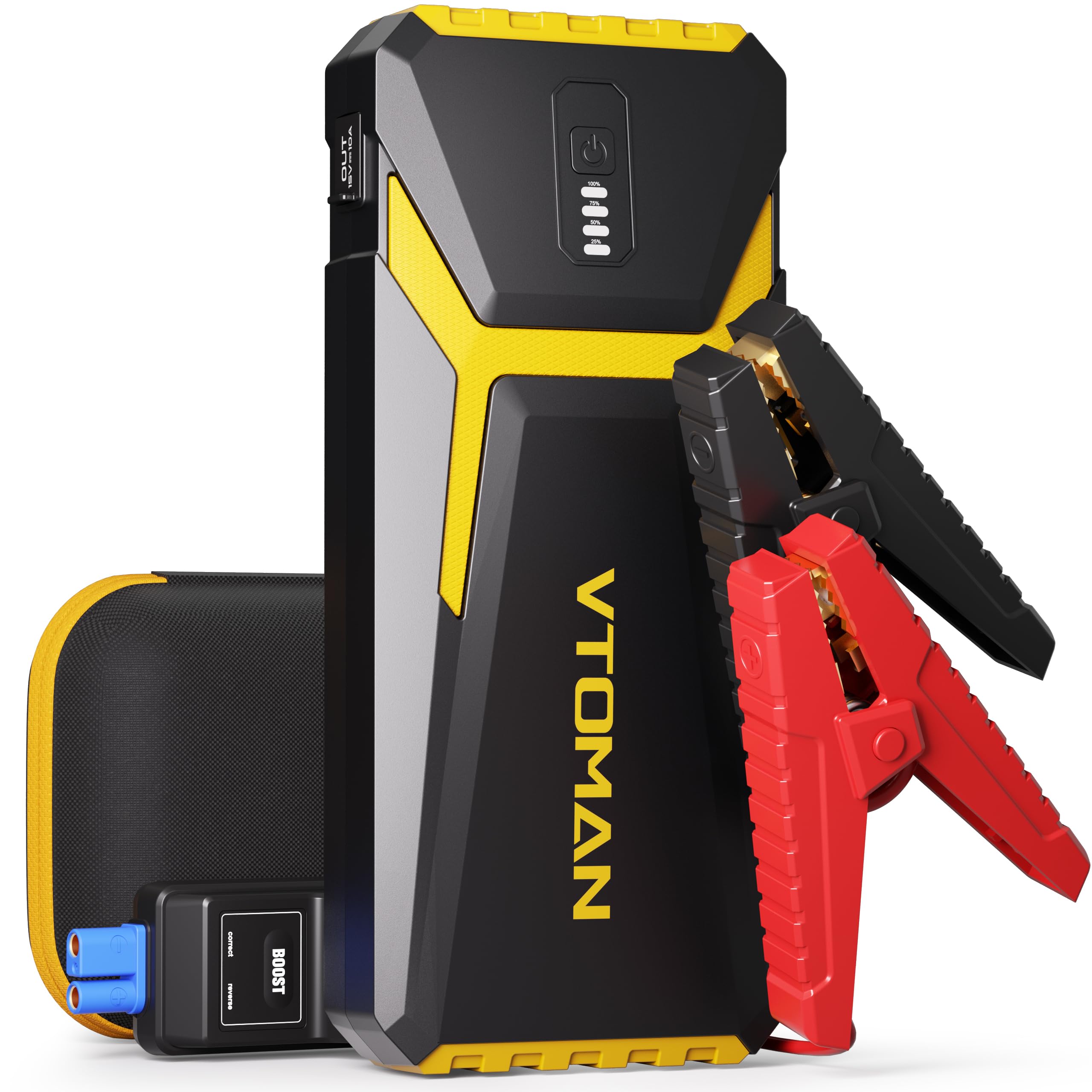 VTOMAN V10 Pro 4500A Portable Jump Starter for Cars - 12V Lithium Battery Booster for All Gas & 10.0L Diesel Engines | Emergency Car Battery Charger with Type-C Quick Charge & LED Lights | Perfect for Roadside Emergencies, Camping & Power Outages