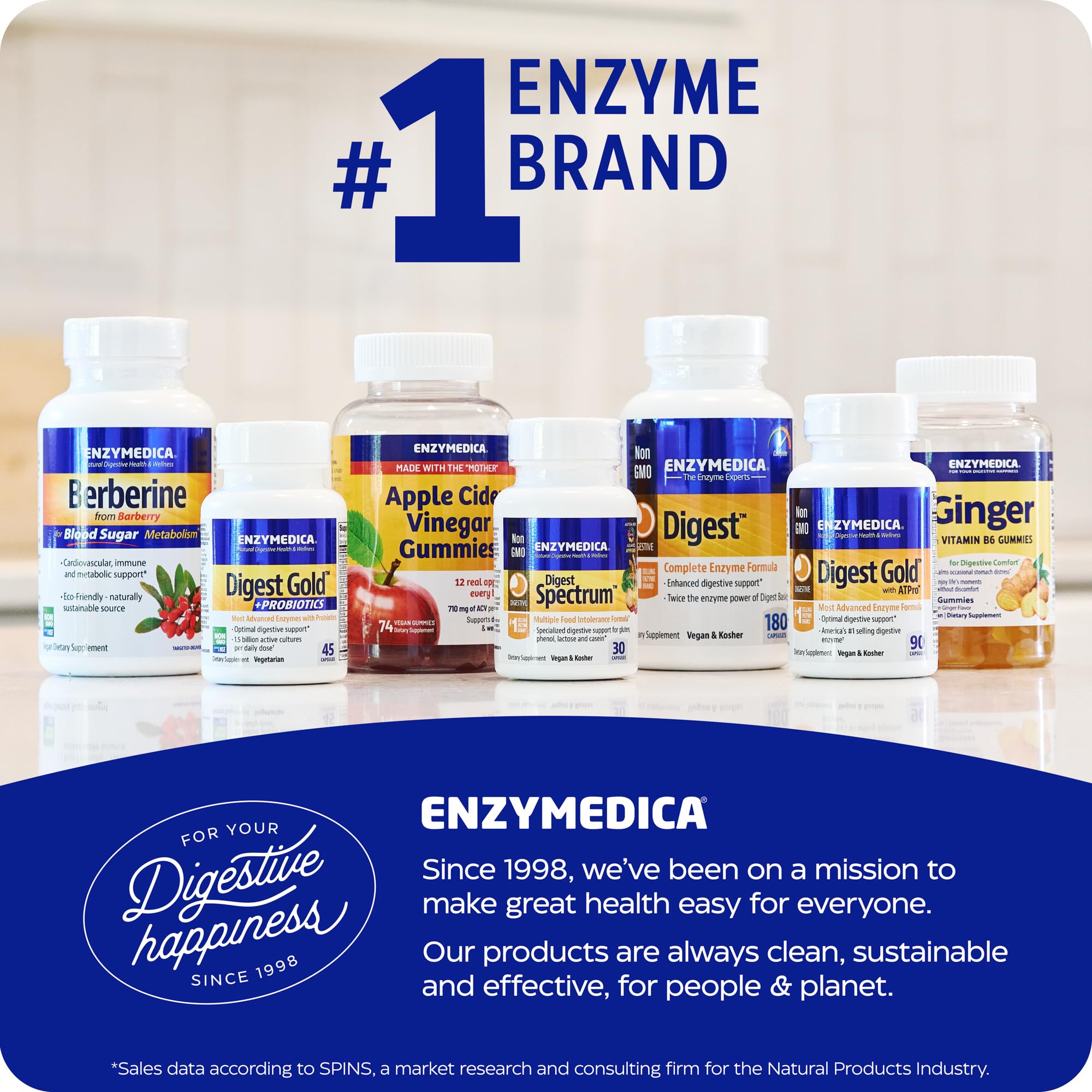 Enzymedica Digest Gold + Probiotics 180 Capsules - Advanced Digestive Enzyme Supplement with Probiotics for Gut Health - Supports Digestion, Bloating & Nutrient Absorption for Daily Wellness
