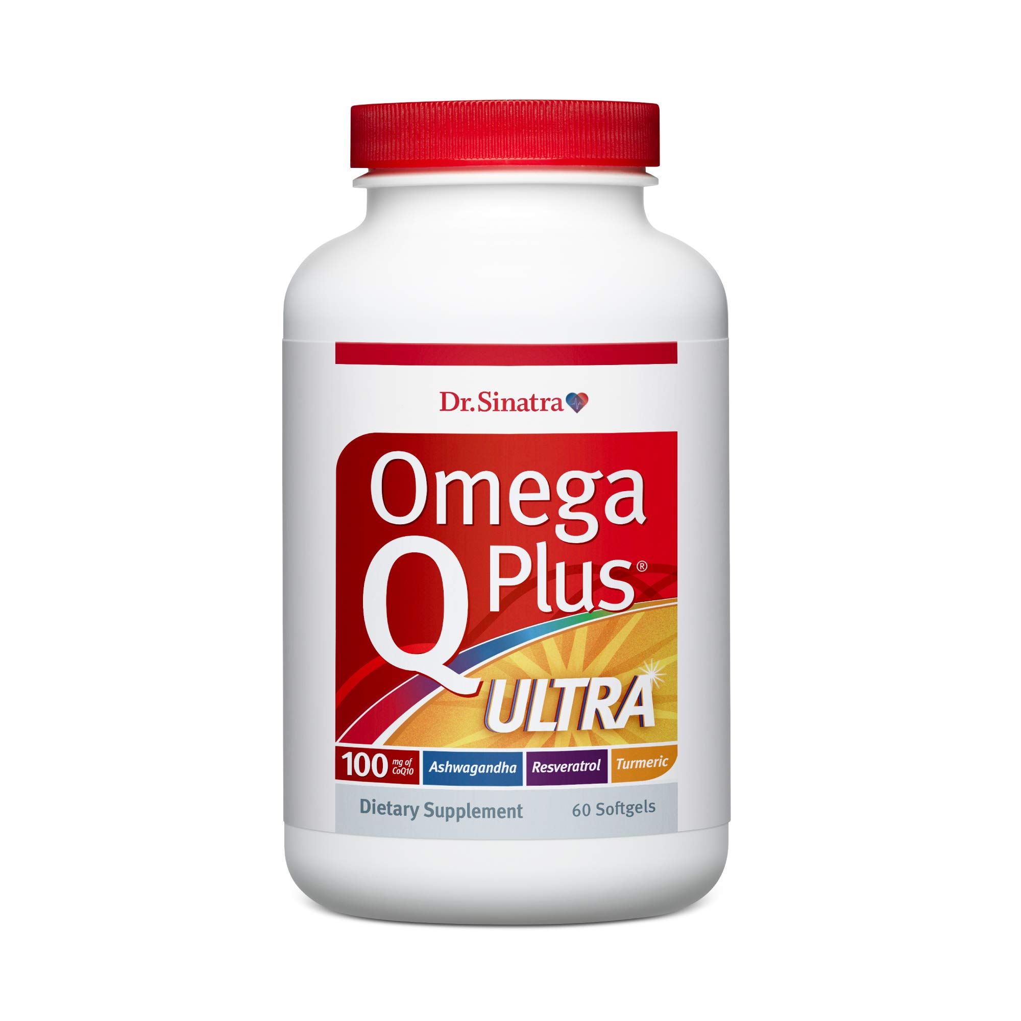 Dr. Sinatra Omega Q Plus Ultra – Premium Heart Health & Anti-Aging Supplement with Ashwagandha for Stress Relief | Supports Cardiovascular Function, Brain Health & Healthy Aging | Ideal for Active Adults & Seniors Seeking Comprehensive Wellness Support