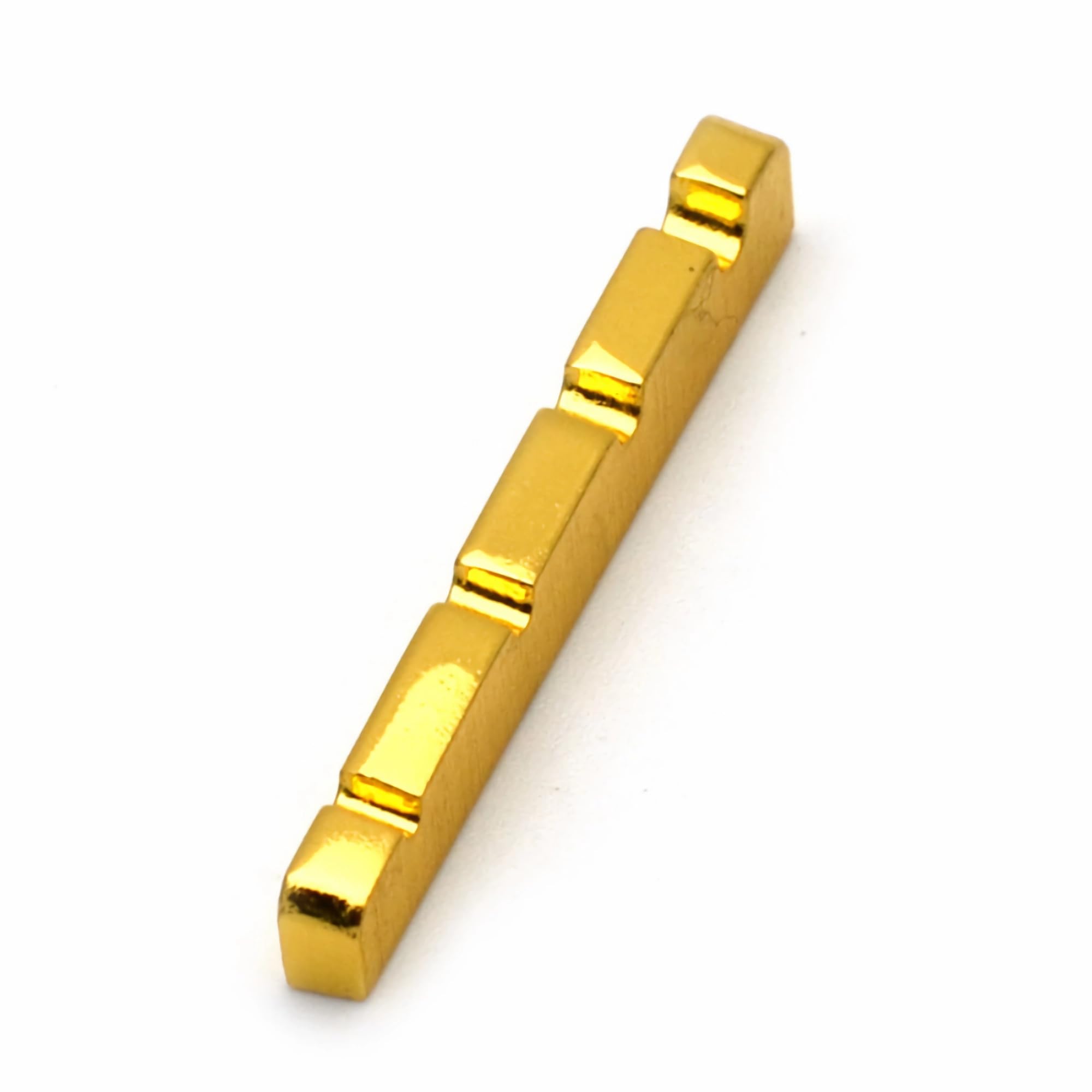 42mm High-Quality Brass Nut for Electric Bass Guitar - 4 String Replacement (42x3x5.5-4.5mm) | Perfect for DIY Repairs & Professional Setups