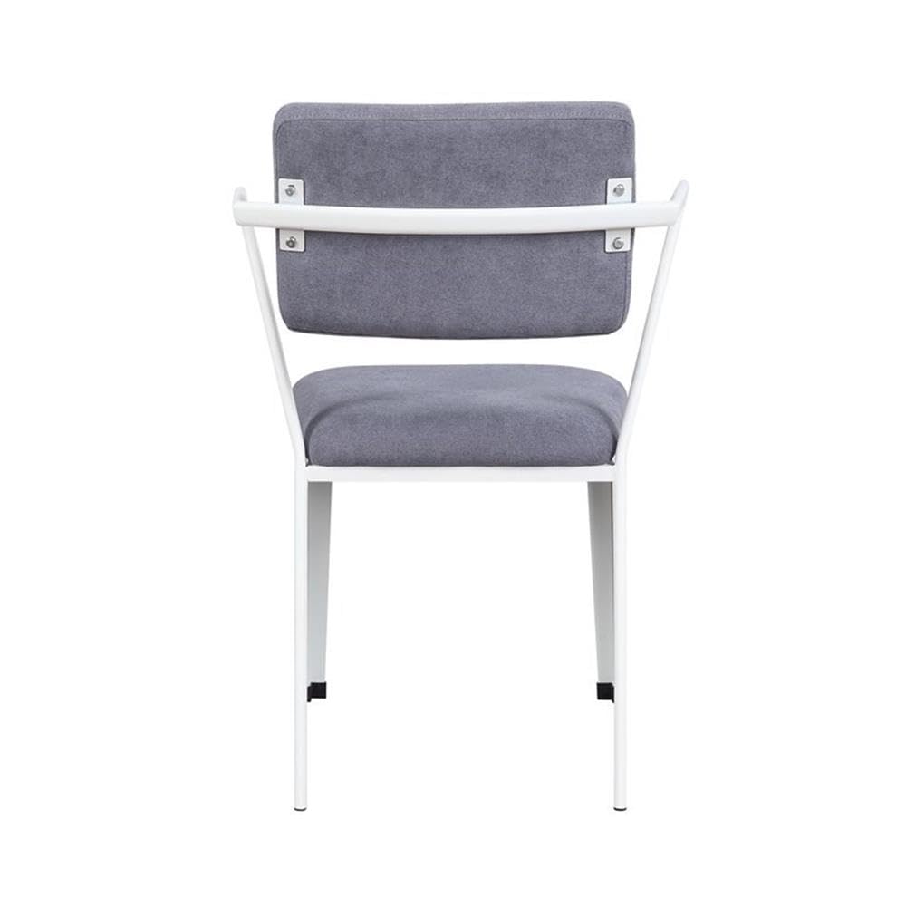 Acme Cargo Fabric Upholstered Dining Arm Chairs - Set of 2, Gray & White - Perfect for Kitchen, Dining Room & Home Office Seating