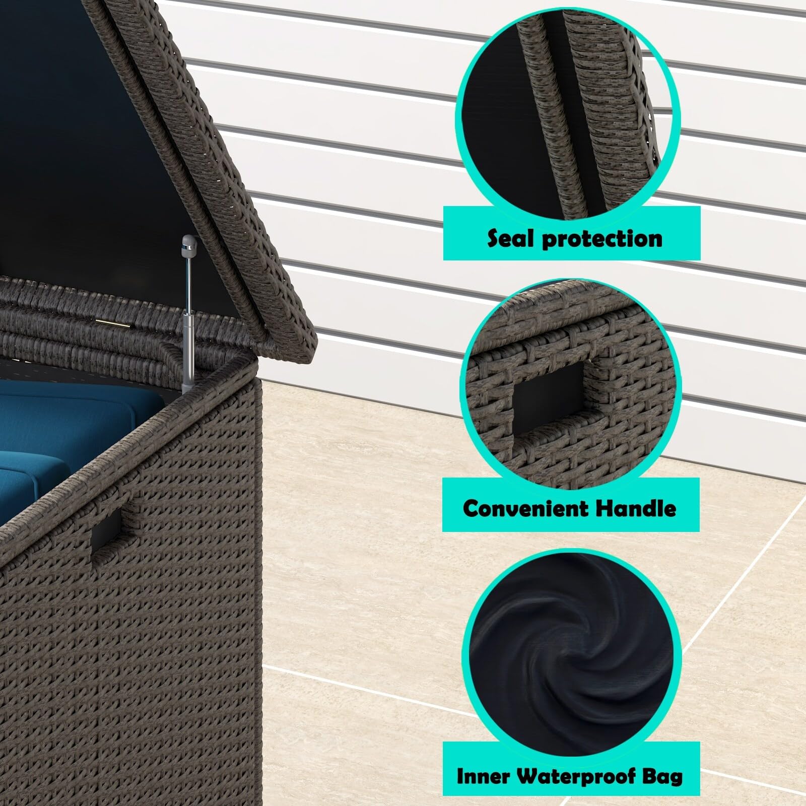 204-Gallon Outdoor Cushion Storage Box with Lattice Design - Waterproof Patio Furniture Cover for Pillows, Cushions & Pool Accessories - Perfect for Backyard, Deck & Garden Organization (Brown)