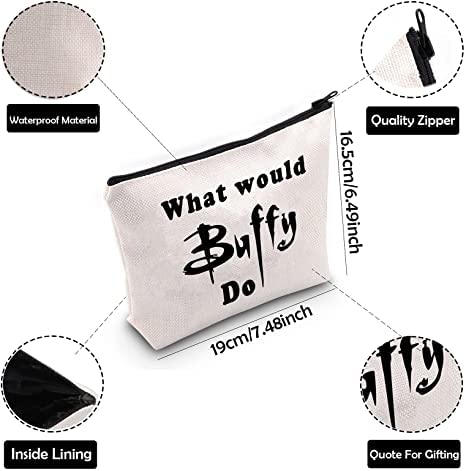 BAUNA Vampire Lover Gift - Buffy Inspired Zipper Pouch Makeup Bag for Travel & Cosmetics | Gothic Toiletry Organizer for Vampire Fans | Perfect for Conventions, Halloween & Daily Use