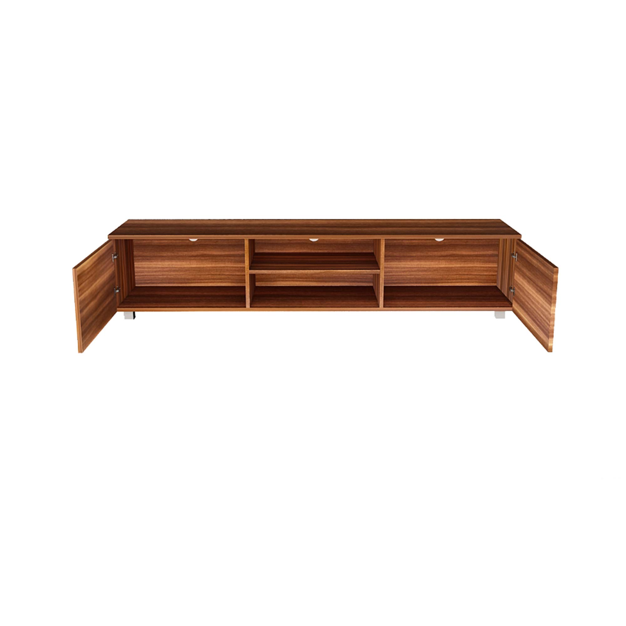 i-POOK 70 Inch TV Stand with Storage - Wooden TV Console Table with 2 Open Shelves & 2 Drawers - Media Entertainment Center for Living Room, Bedroom - Walnut Finish - Perfect for Home Theater Setup & Living Room Organization