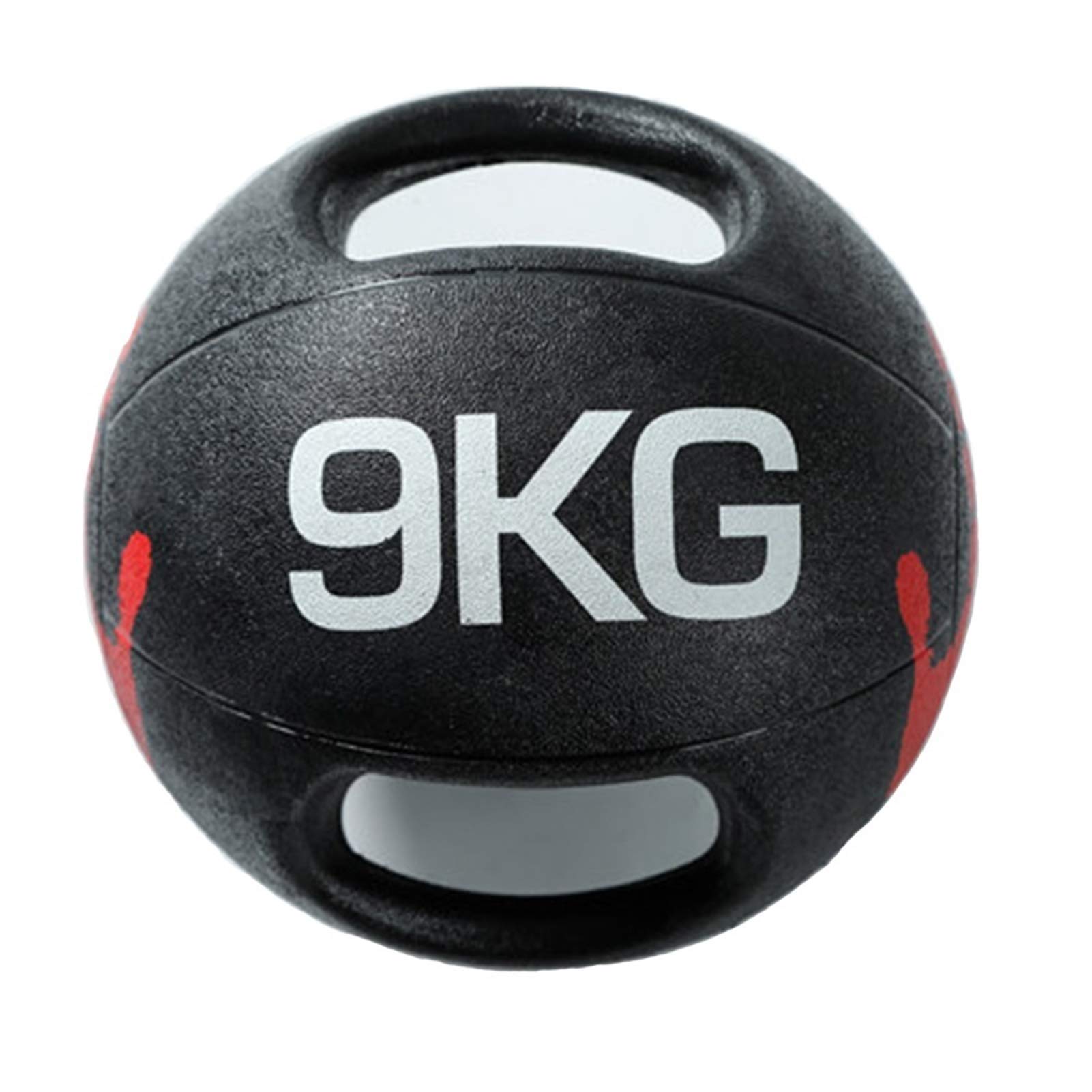 Double Handle Medicine Ball for Fitness & Training – 9kg/19.8lb Solid Rubber Bouncy Medicine Ball for Adults, Home Gym, Boxing & Aerobic Exercise – Perfect for CrossFit, Strength Training & Workouts