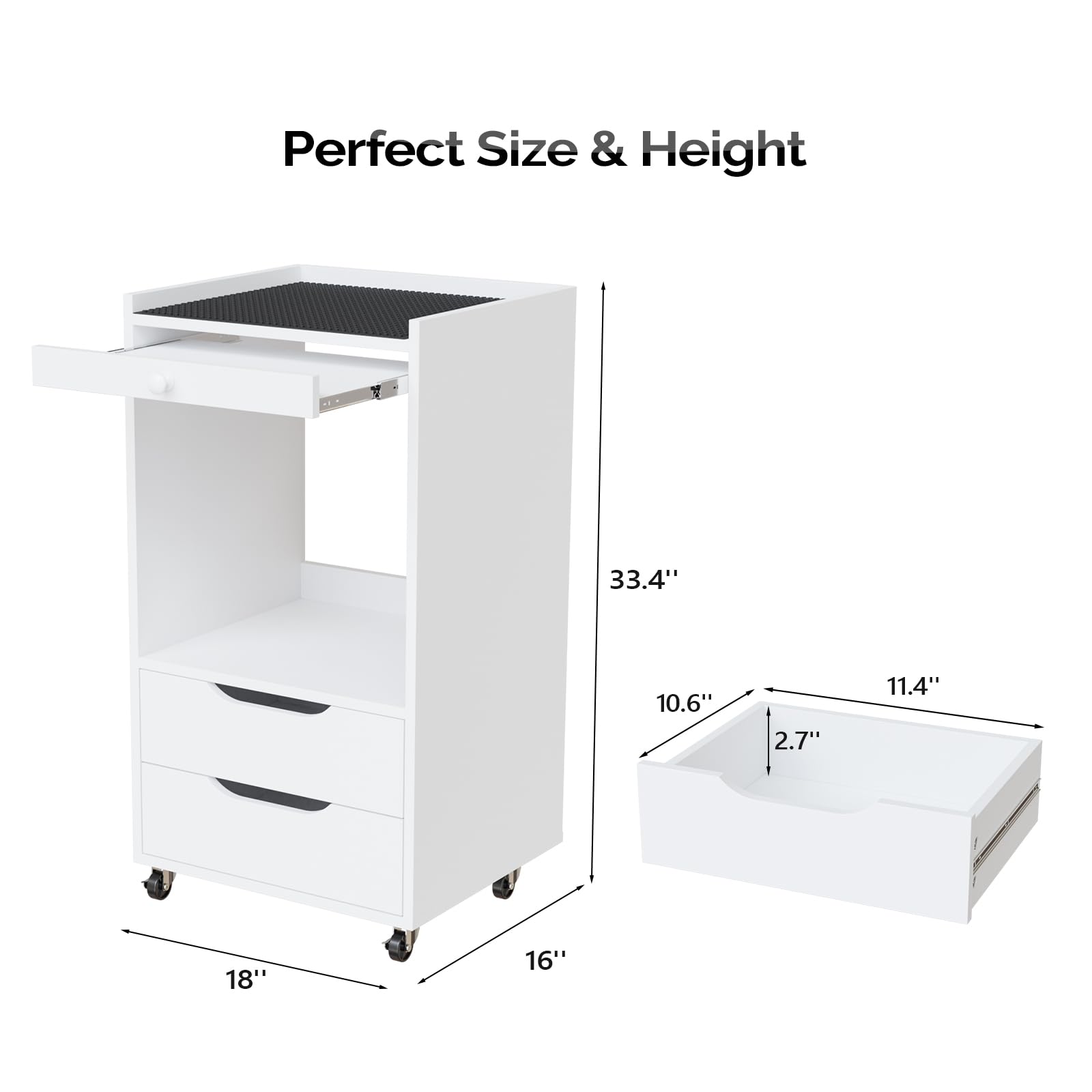 **Professional Salon Trolley Cart with Wheels - Mobile Beauty Storage Organizer with Non-Slip Pads & Drawers - Ideal for Spa, Tattoo, Esthetic Clinic, Dental Salon & Lab - White**    *(Perfect for organizing skincare tools, tattoo supplies, dental instruments, and salon essentials on the go!)*