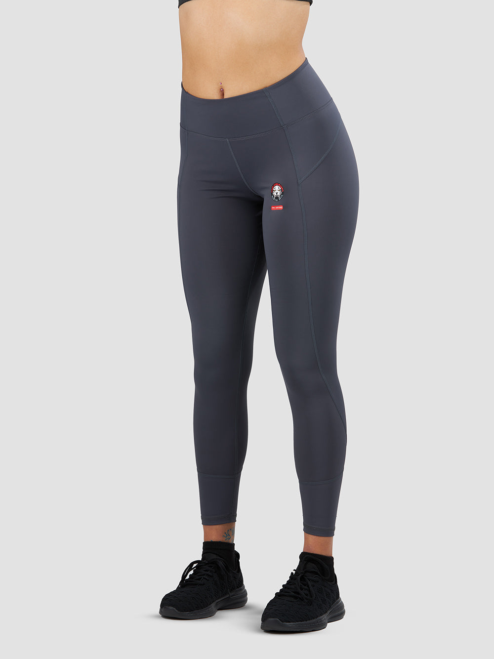 High Waist Power Leggings for Women - Gray Workout Yoga Pants - Perfect for Gym, Running & Lounge Wear