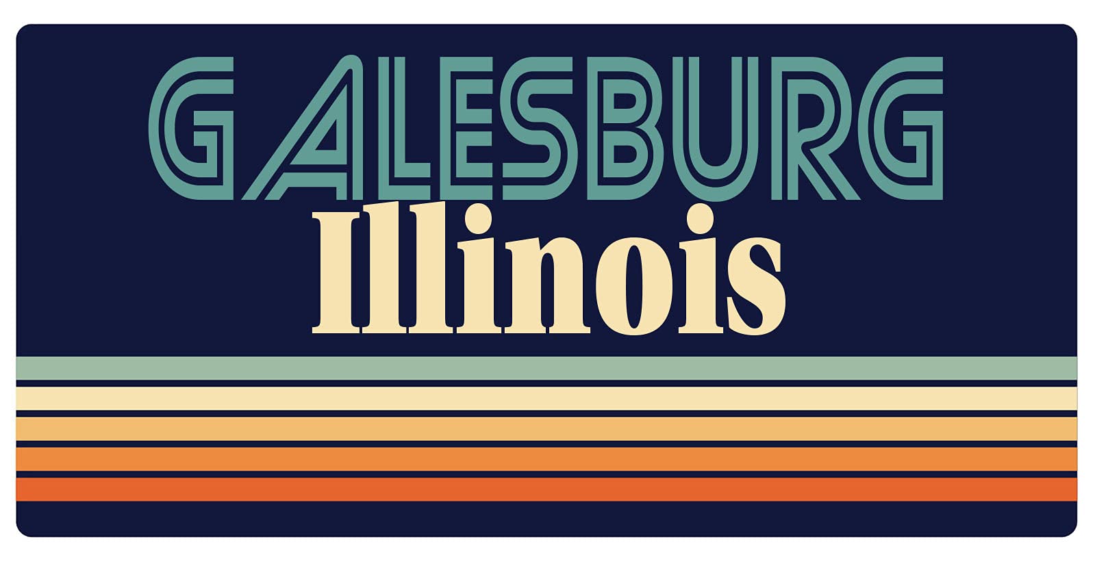 Vintage Retro Fridge Magnet - 5 x 2.5 Inch Illinois Souvenir, Galesburg Collectible - Perfect for Refrigerators, Lockers & Office Decor