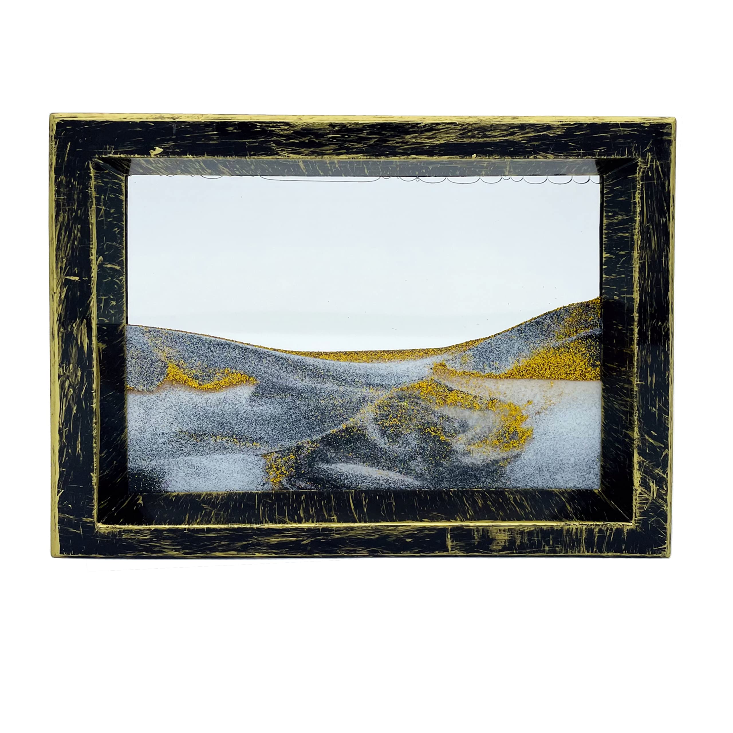 SandSpace Famous Flowing Sand Art - Shiny Bubble Sandscape Painting, Moving Liquid Timer for Office Desk | Calming Sensory Toys, Home Decor & Unique Gift Ideas (Golden Years) - Perfect for Stress Relief, Meditation Spaces & Creative Home Décor