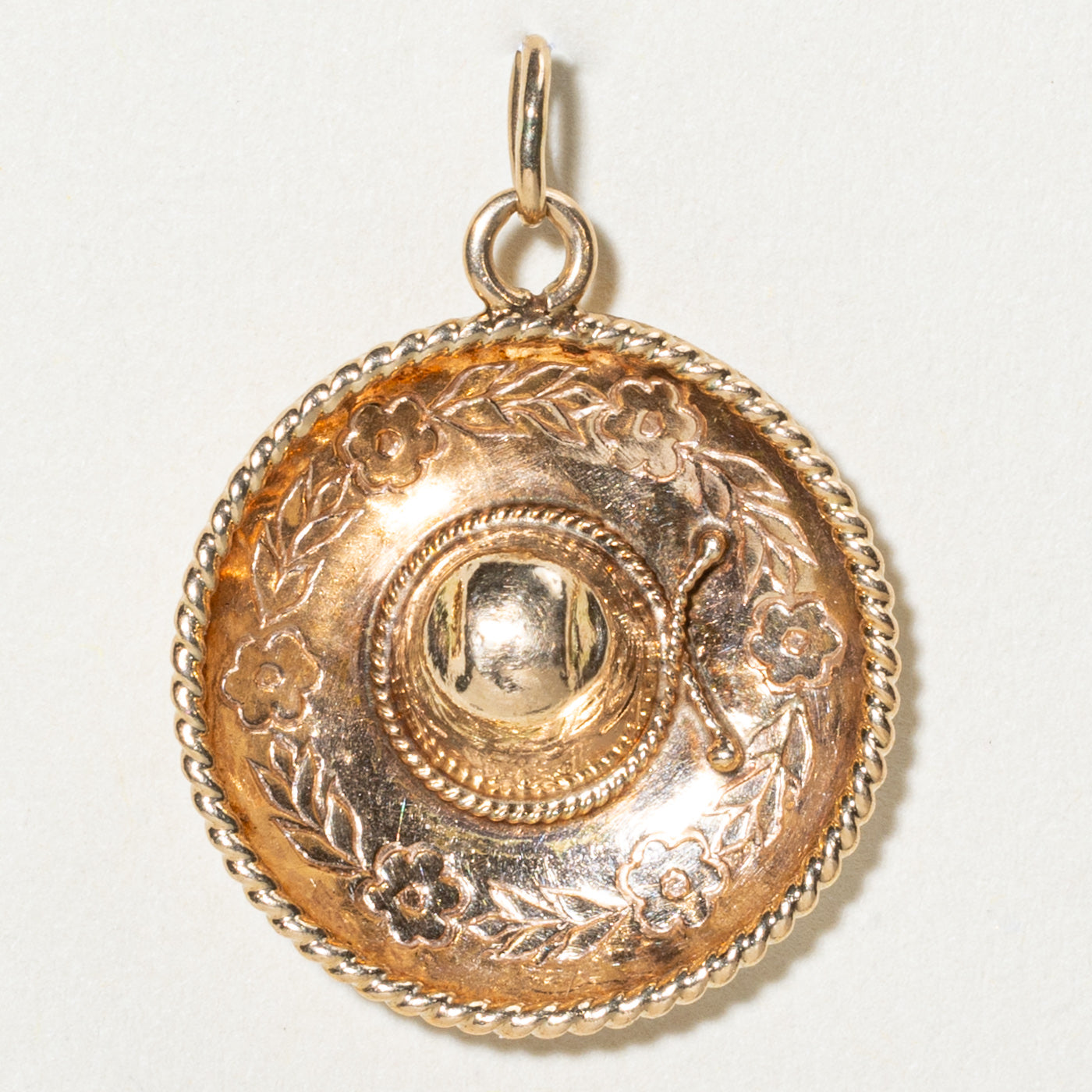 14K Yellow Gold Sombrero Charm Pendant - Mexican Hat Jewelry for Necklace, Bracelet & DIY Crafting - Perfect for Cinco de Mayo, Fiesta & Hispanic Heritage Celebrations