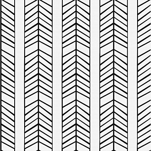 Herringbone Black White