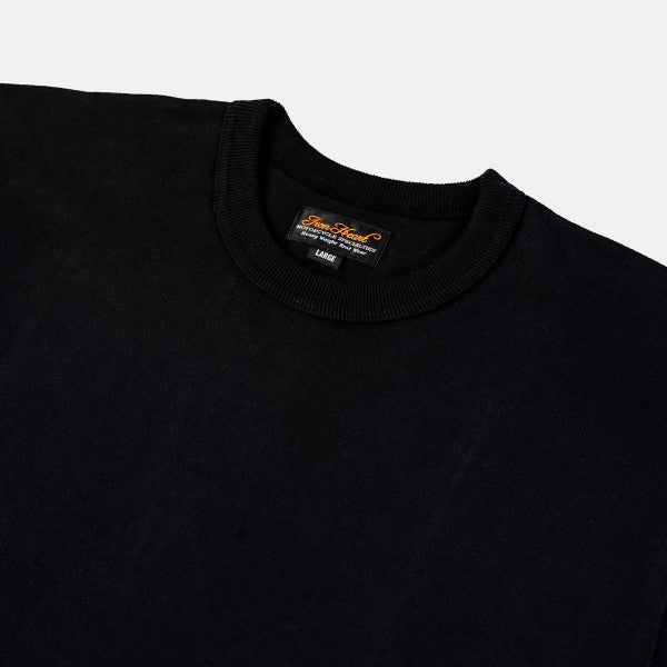 Iron Heart IHTL 1501 11oz Heavyweight Cotton Knit Long Sleeve Crew Neck Sweater for Men - Black | Premium Winter Pullover for Casual Wear & Outdoor Activities