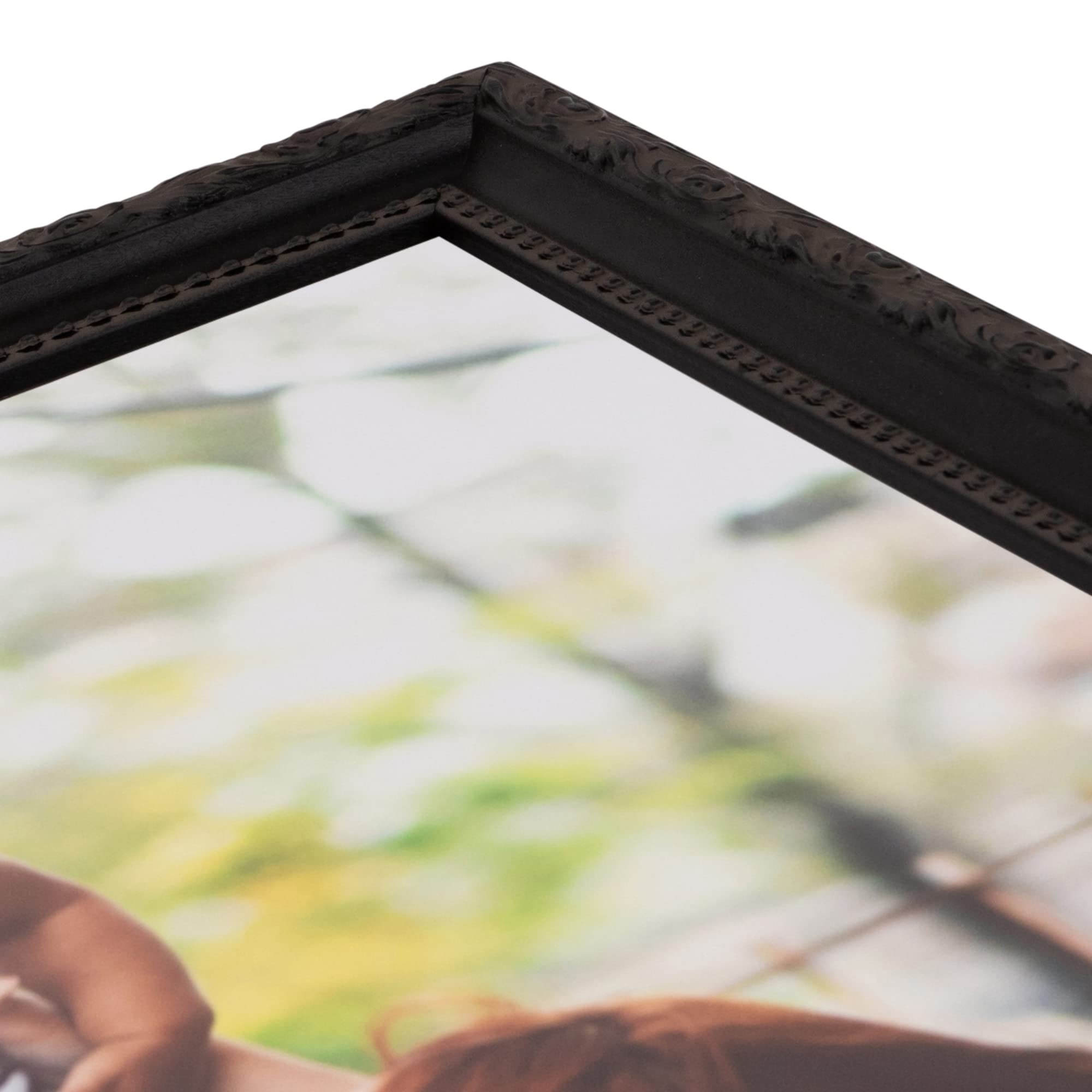 ArtToFrames 5x25 Black Picture Frame with Engraved Edges - 1.5