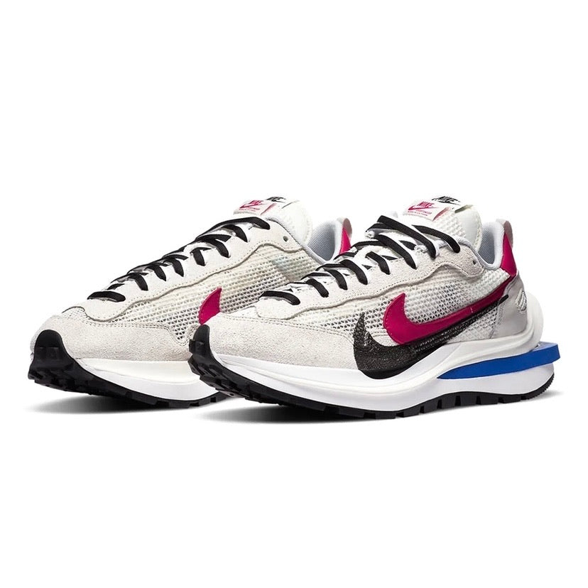 Sacai x Nike Vaporwaffle Sneakers - Sail/Fuchsia/Lightbone/Game Royal Colorway - Running, Training & Streetwear Fashion Shoes