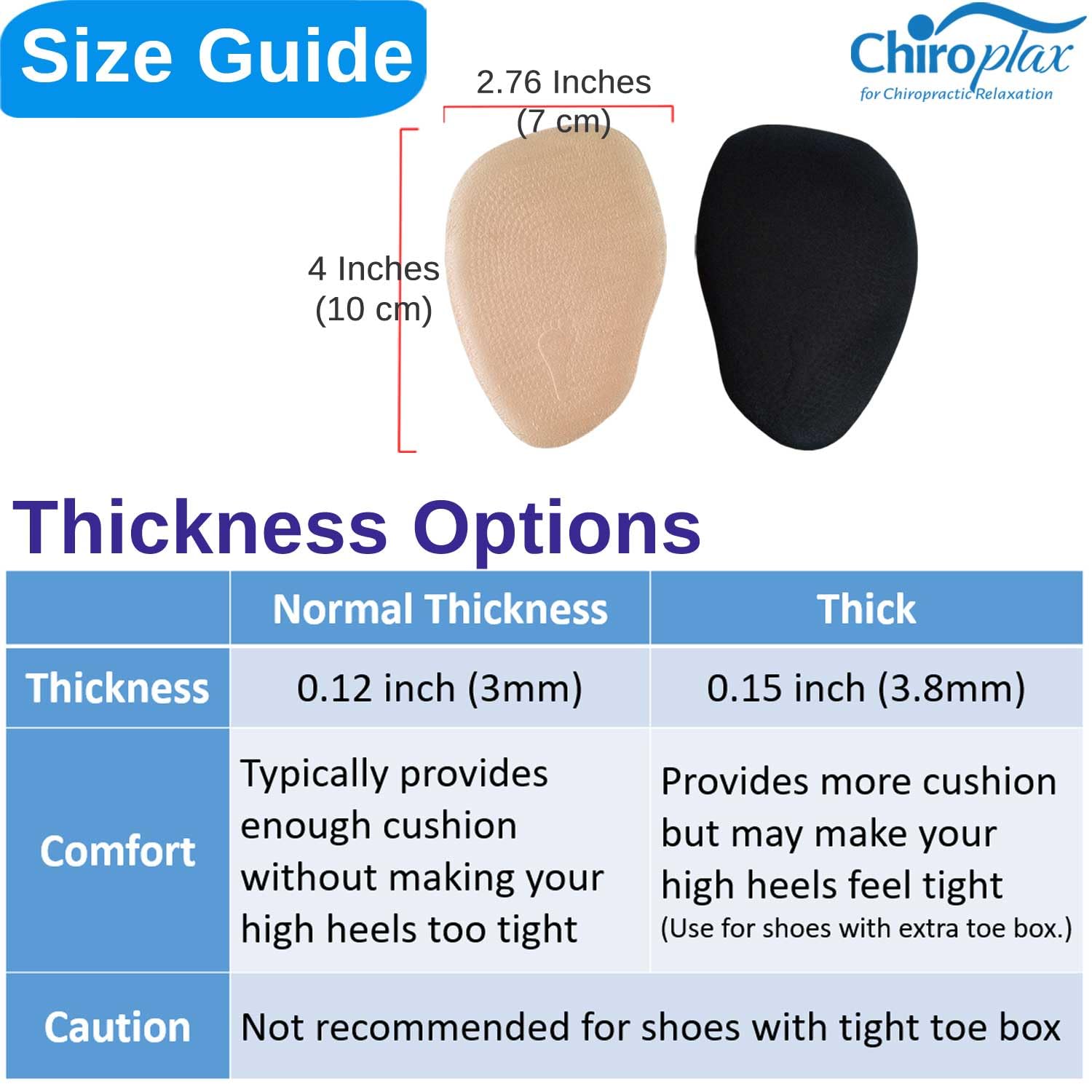 Chiroplax High Heel Cushion Inserts (4 Pairs) - Soft Suede Ball of Foot Pads, Metatarsal Support & Anti-Slip Shoe Insoles for Women - Perfect for Work, Parties & Long Wear Comfort