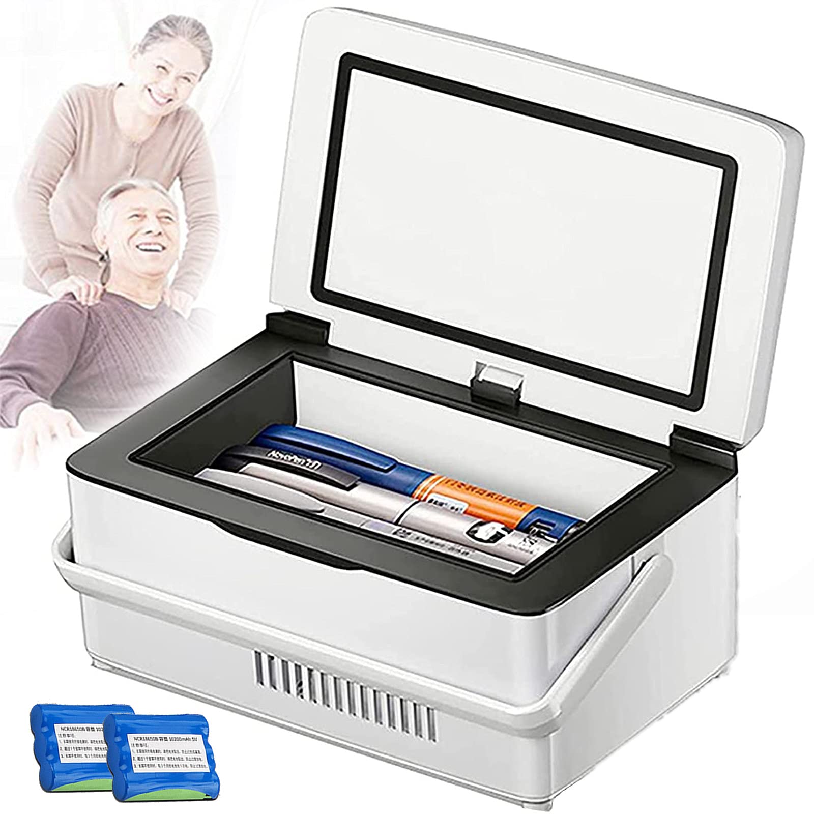 Portable Mini Medicine Refrigerator for Insulin - 0-18℃ Temperature Control with LED Display, High Capacity Travel Cooler Case for Diabetic Supplies, Rechargeable Battery Powered - Perfect for Home, Office & Outdoor Use