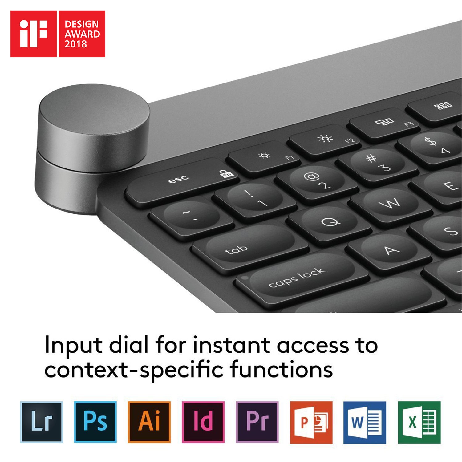 Logitech Craft Wireless Illuminated Keyboard - QWERTY Italian Layout (Black) | Premium Backlit Keyboard for Office, Design & Creative Work