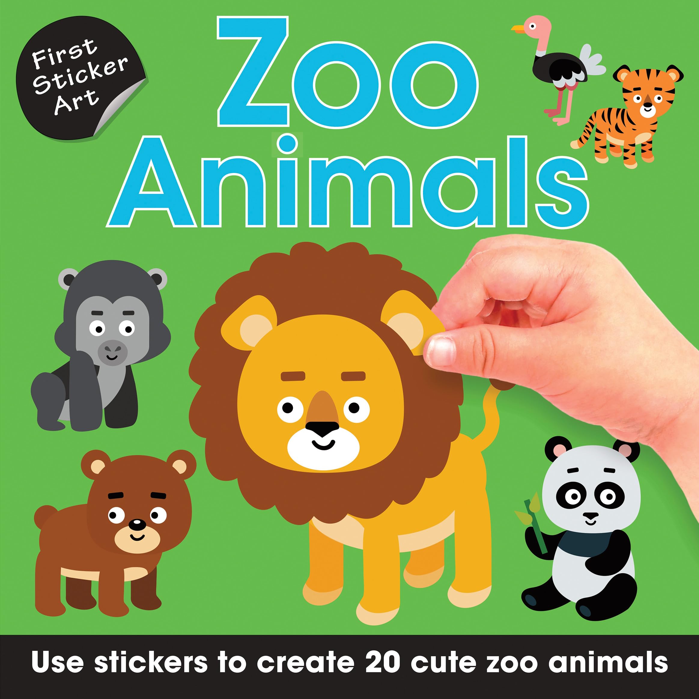 First Sticker Art: Zoo Animals - Color By Stickers for Kids, Create 20 Animal Pictures | Independent Activity Book | Perfect Easter Basket Stuffer & Gift for Ages 3+ | Fun Learning Activity for Preschoolers & Toddlers at Home or Travel