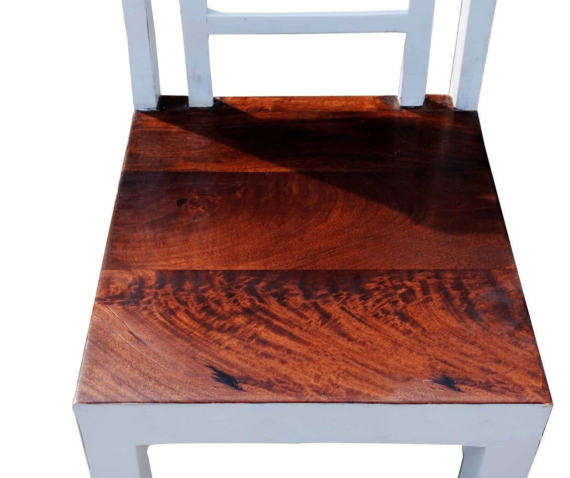 French Blanc Wooden Chair - Solid Wood Dining Chair, Farmhouse Style, Comfortable Seating for Kitchen, Dining Room, or Office - Perfect for Home Decor & Entertaining