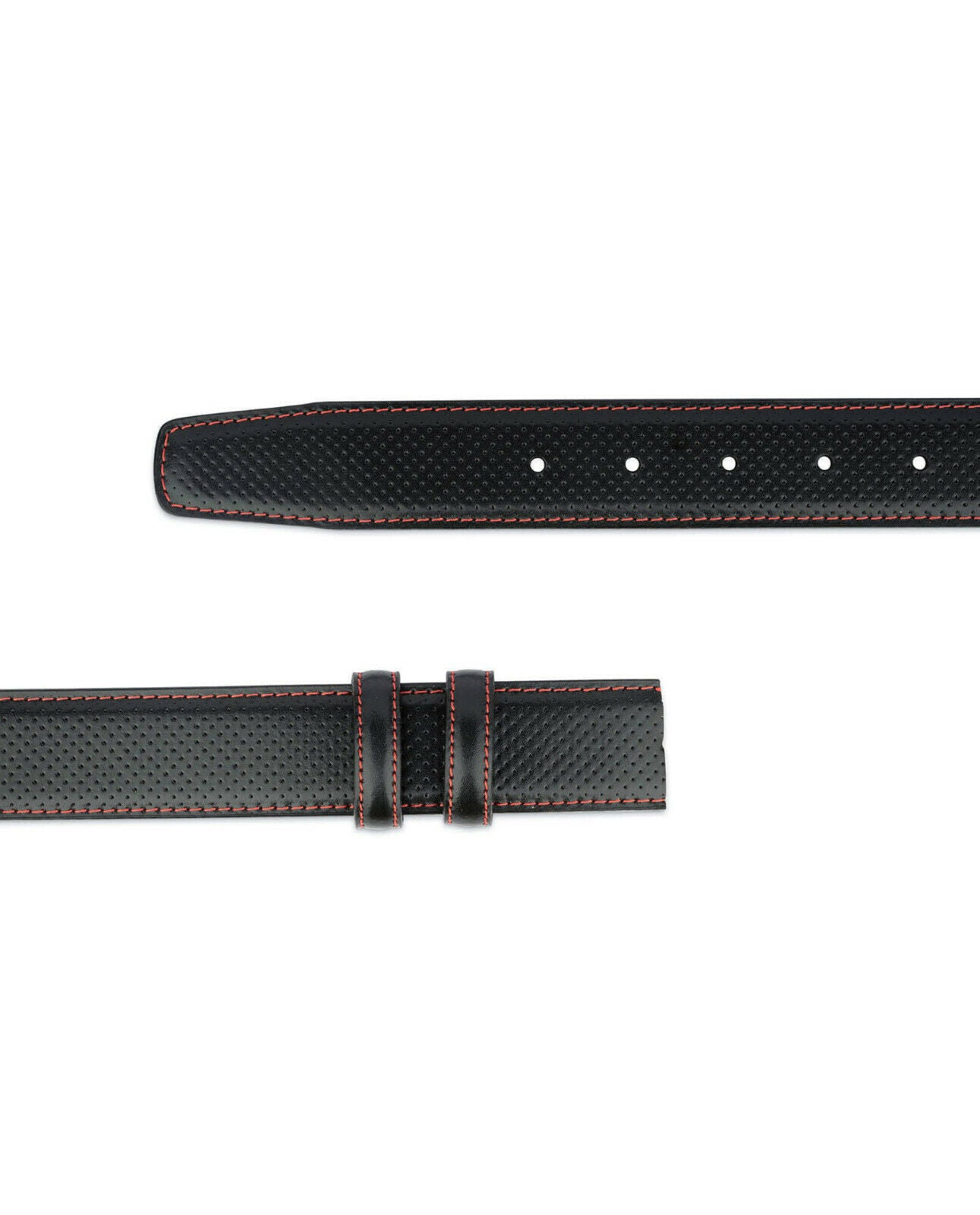 **Montblanc Perforated Replacement Black Belt Strap - 35mm Genuine Leather Red - Stylish & Durable for Business & Formal Occasions**