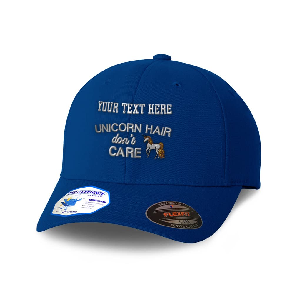 Custom Flexfit Hats for Men & Women - Unicorn Hair Don't Care Dad Hat Baseball Cap - Perfect for Casual Wear, Outdoor Activities & Gifts
