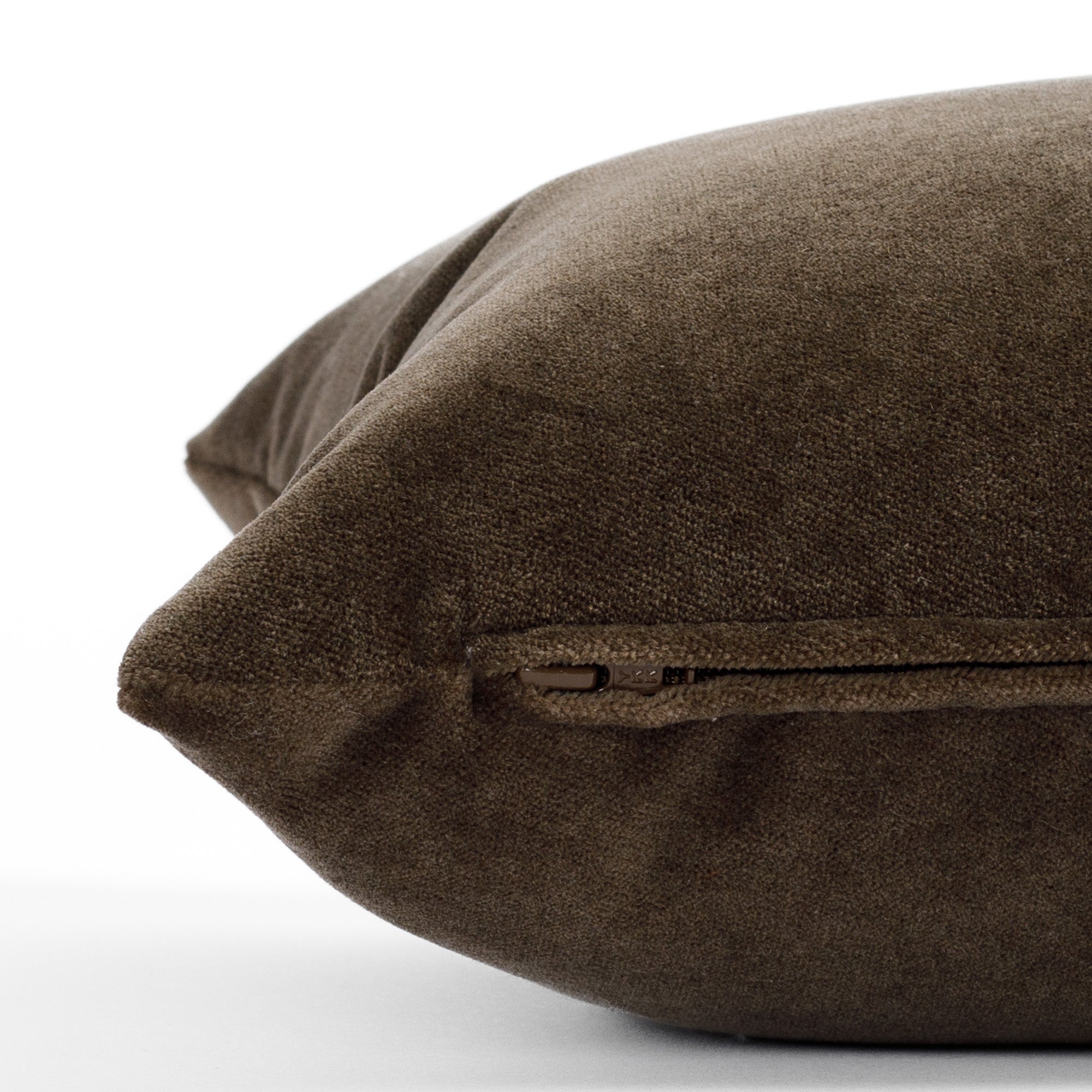 Valentina Velvet 12x24 Lumbar Pillow in Truffle Brown - Soft Decorative Cushion for Sofa, Bed & Home Decor