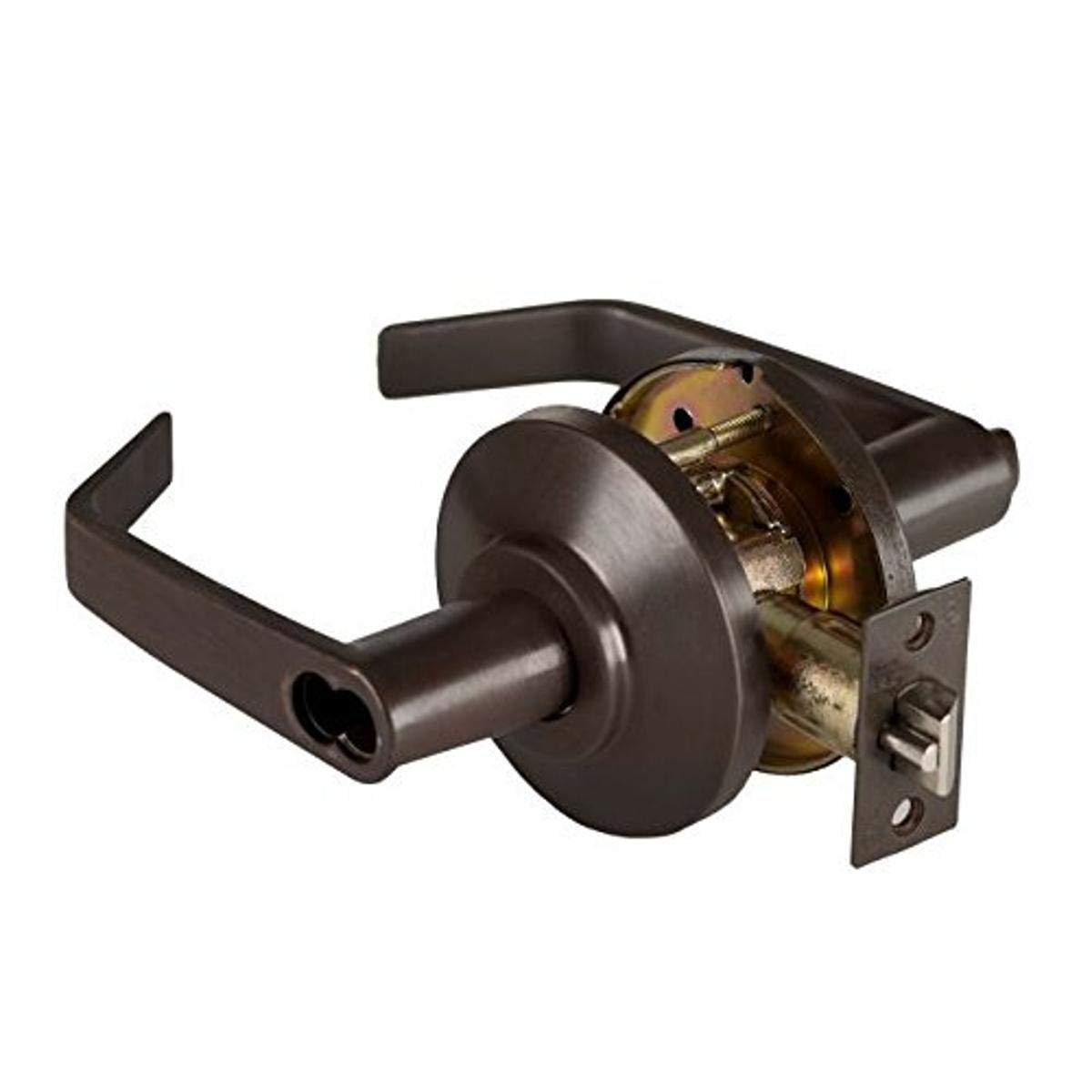 Stanley 7KC 37 AB 15D S3 613 Medium Duty Lockset - 7-Pin Contour Angle Return, Oil Rubbed Bronze Finish, 2